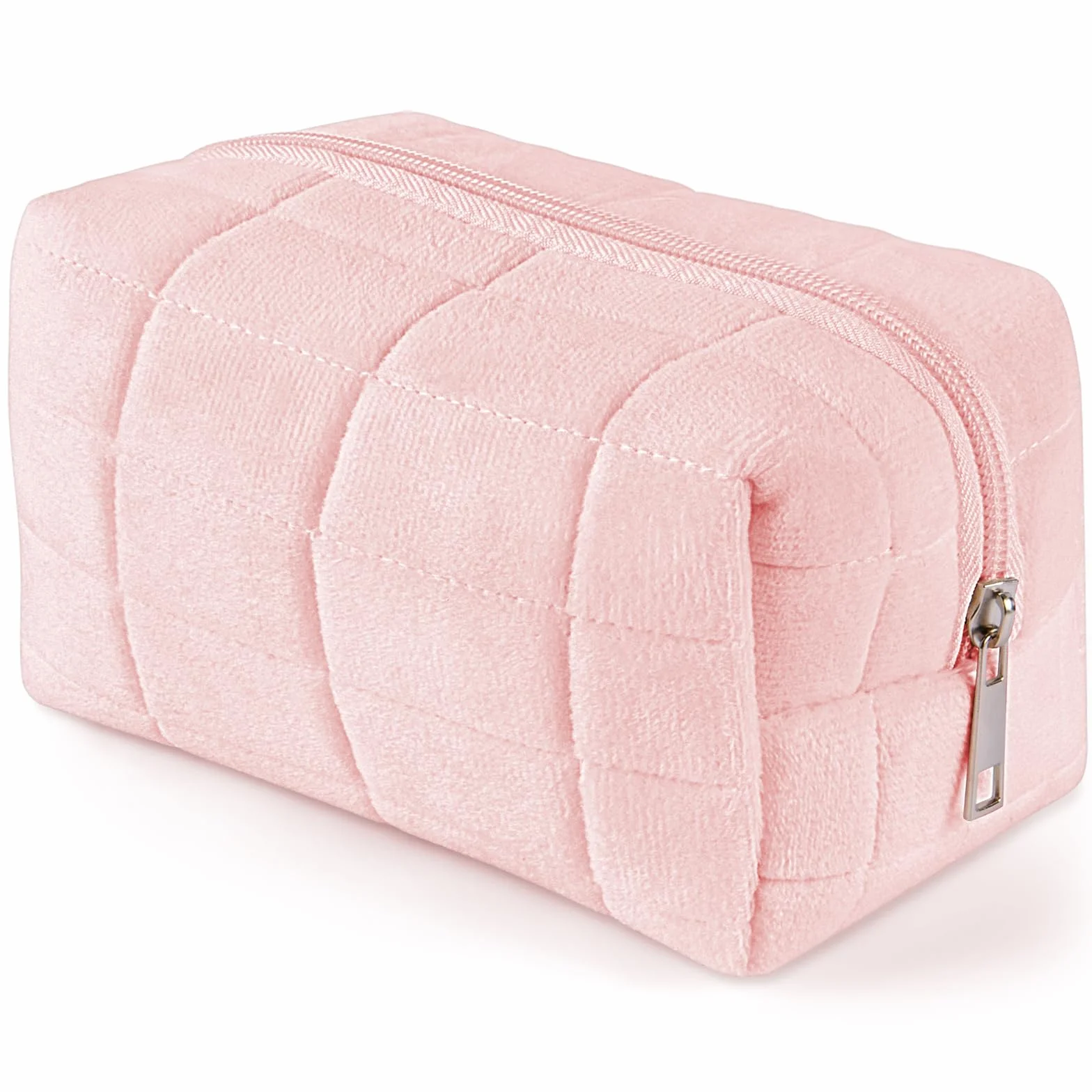 Aucuu Bolsa de cosméticos de Viaje, Bolsa de Maquillaje para Mujer, Bolsa de Aseo Acolchada para Mujer, Bolsa de cosméticos de Gran Capacidad, Bolsa de Maquillaje de algodón con Estampado Floral para
