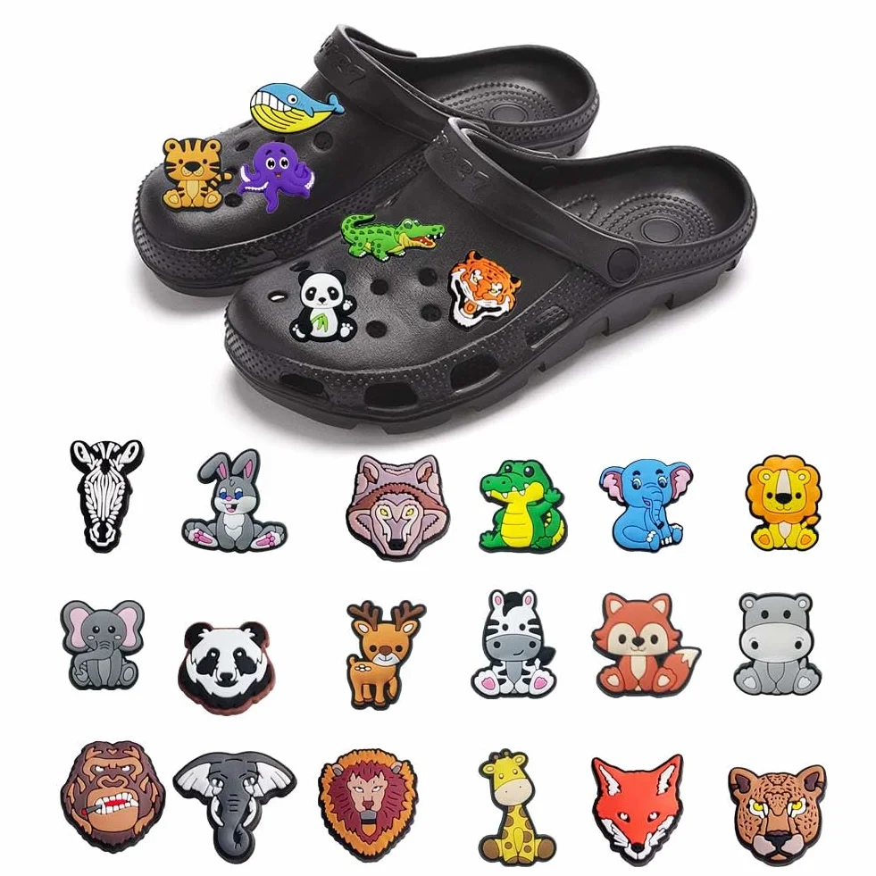 Animal Encantos del Zapato 30PCS Cute Cartoon Zapato Decoración Croc Charms para Niñas Mujeres Niños Adultos, Regalo para Fiesta de Cumpleaños