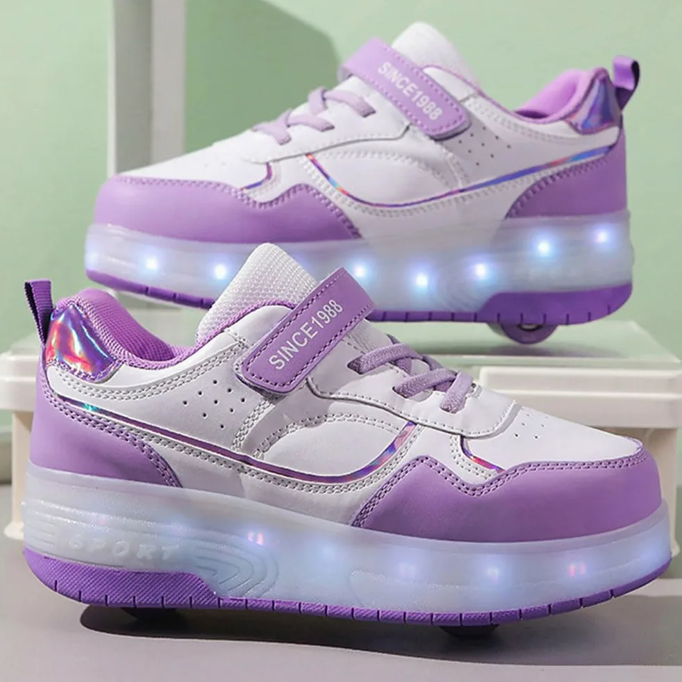 Hiseng Zapatillas con Ruedas Niña 29-40EU, Zapatos con Ruedas para Niñas Zapatillas con Ruedas Niño Zapatillas Patines Zapatos con Ruedas Zapatillas Ruedas Niña Multifuncionales Bambas con Ruedas