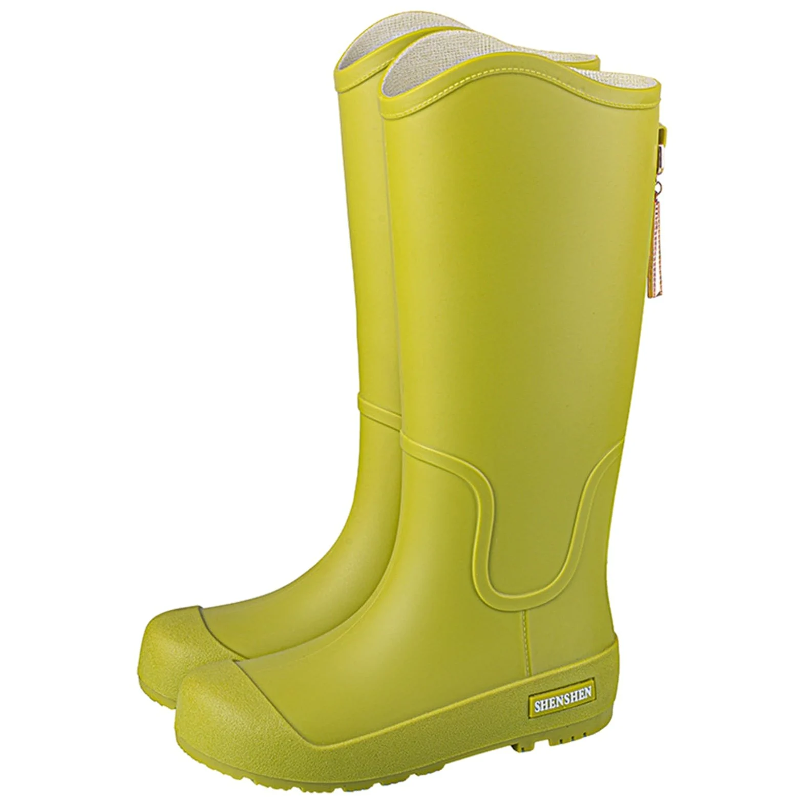 Generisch Botas de goma para mujer, caña alta, antideslizantes, para lluvia | Botas de goma altas, suela antideslizante, impermeables, cómodas, ideales para días lluviosos y uso diario