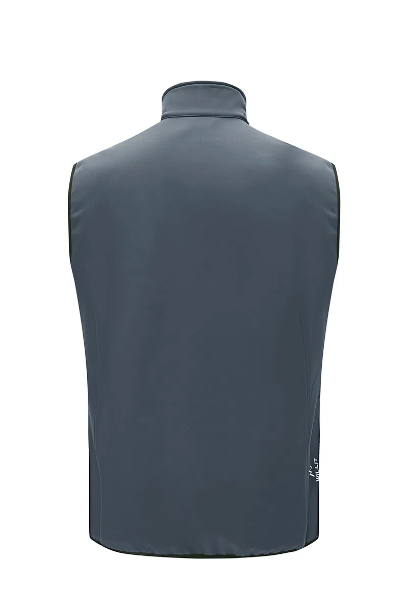 Willit Chaleco ligero Softshell para hombre, resistente al viento sin mangas con forro polar para viajes, senderismo, correr, golf, ciclismo, gris, M