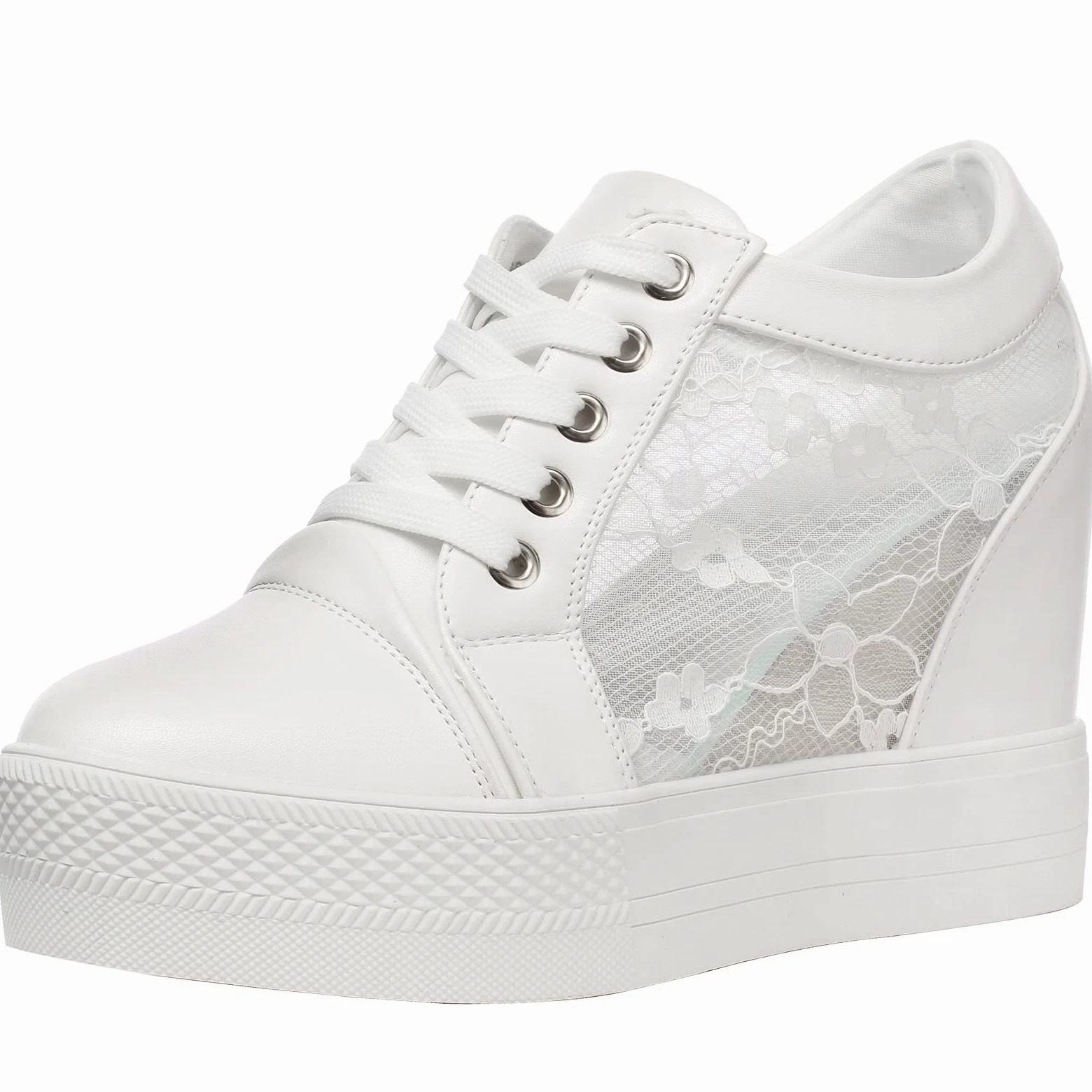 Mujer Oculto Cuñas Plataforma Elegante Deportivos Zapatillas Zapatos Casuales Cordones