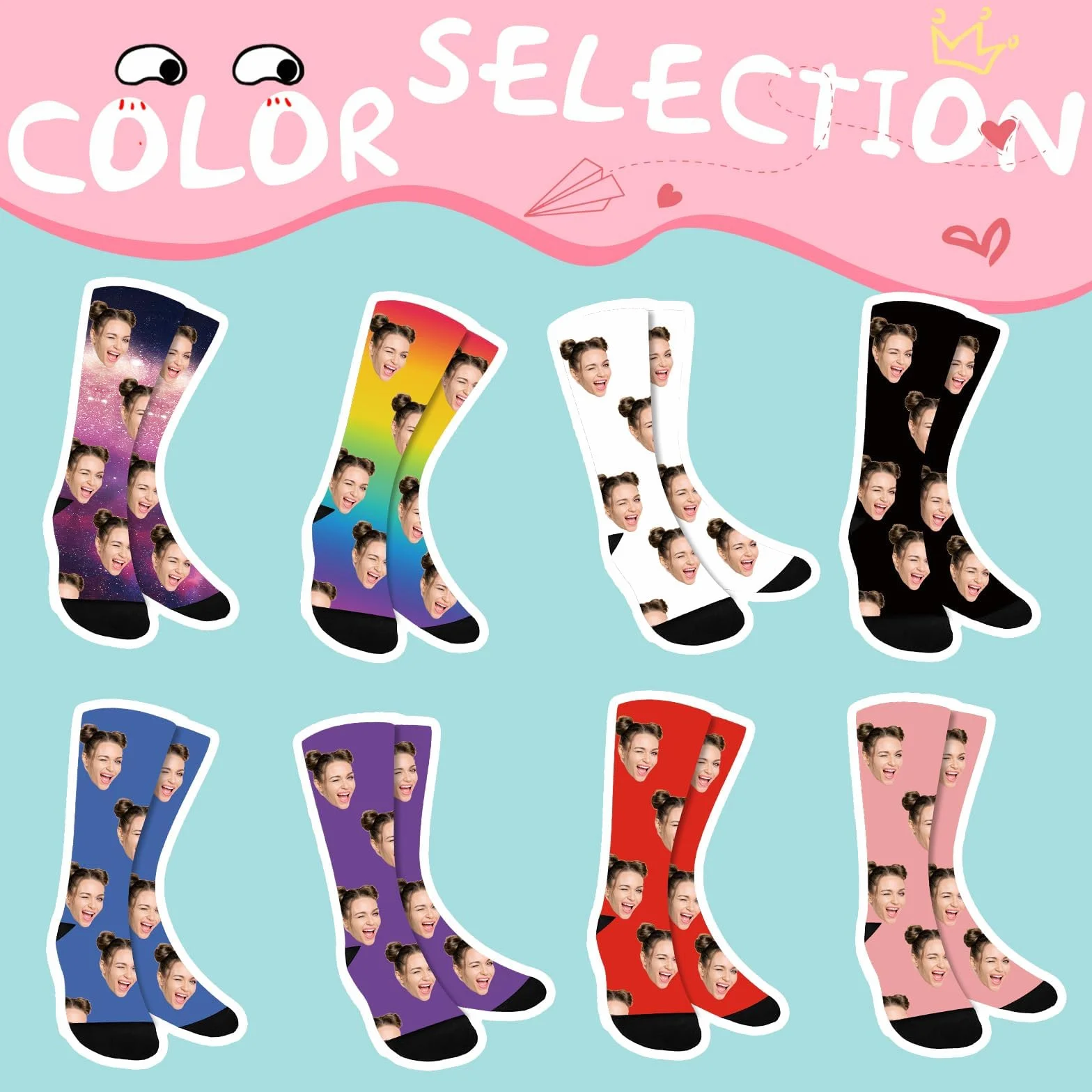 Bemaystar Calcetines Personalizados con Foto o Imagen para Hombre y Mujer