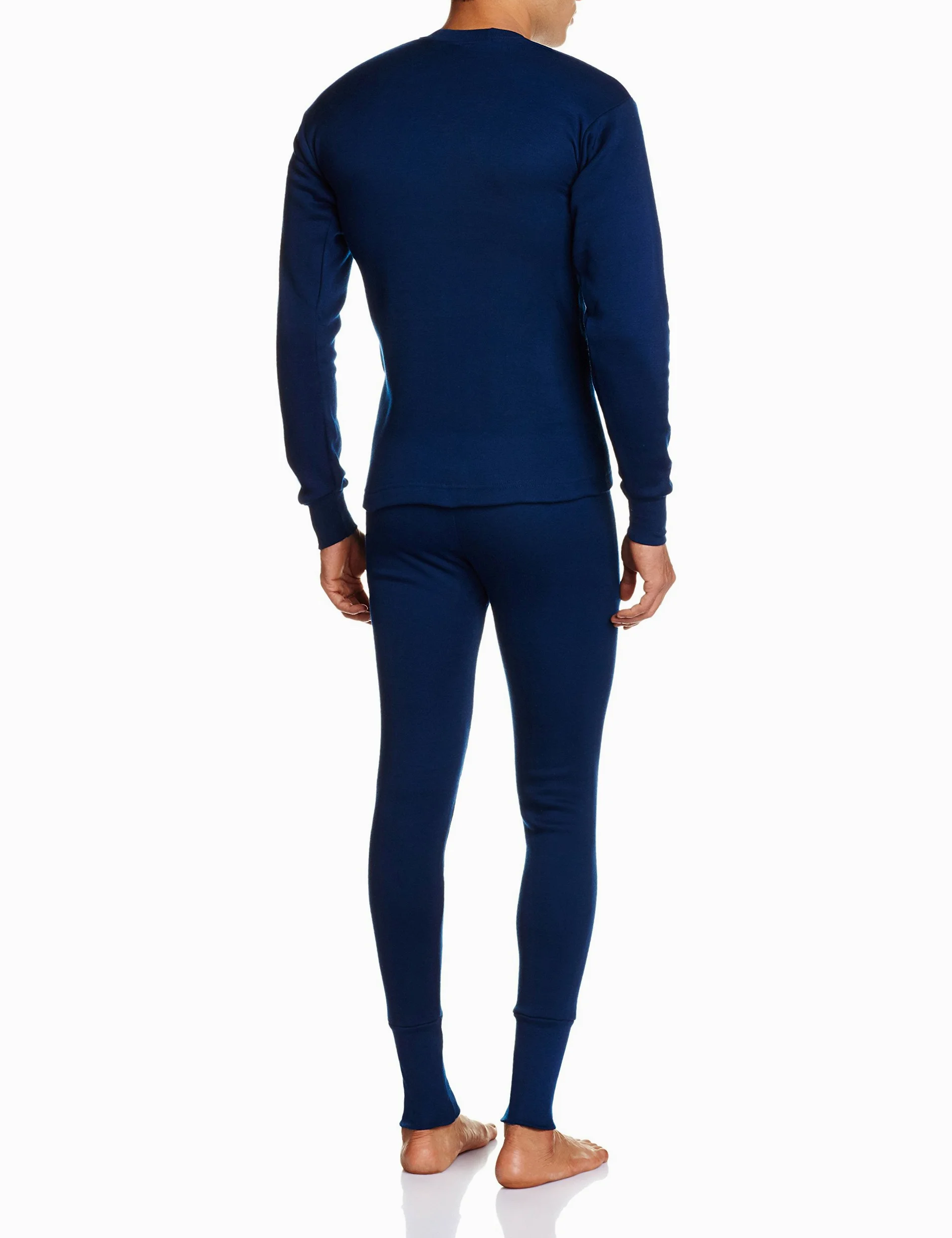 Thermocot - Conjunto de camiseta térmica y parte inferior para hombre, de mezcla de algodón, cuello redondo, ropa de invierno, parte superior e inferior para hombre, manga completa y ajuste ceñido