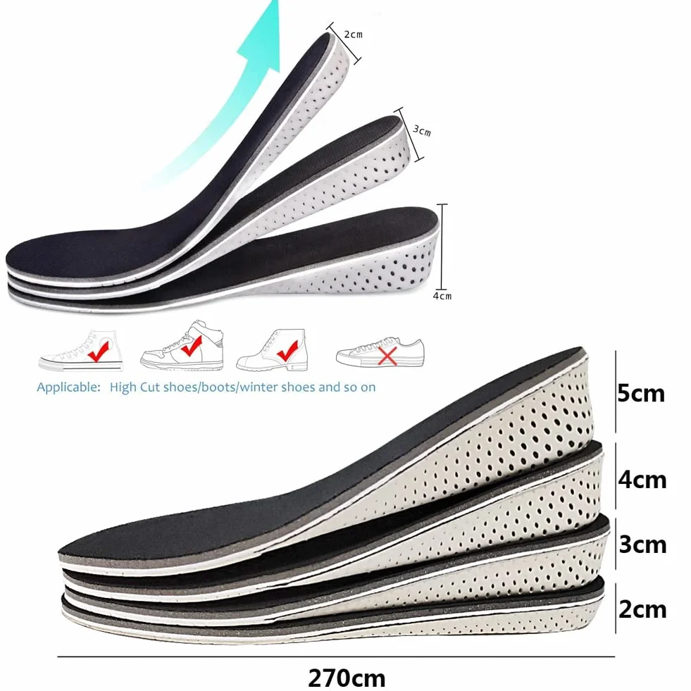 Plantillas de Aumento de Altura 3cm Espuma Memoria EU 35-43 Invisible