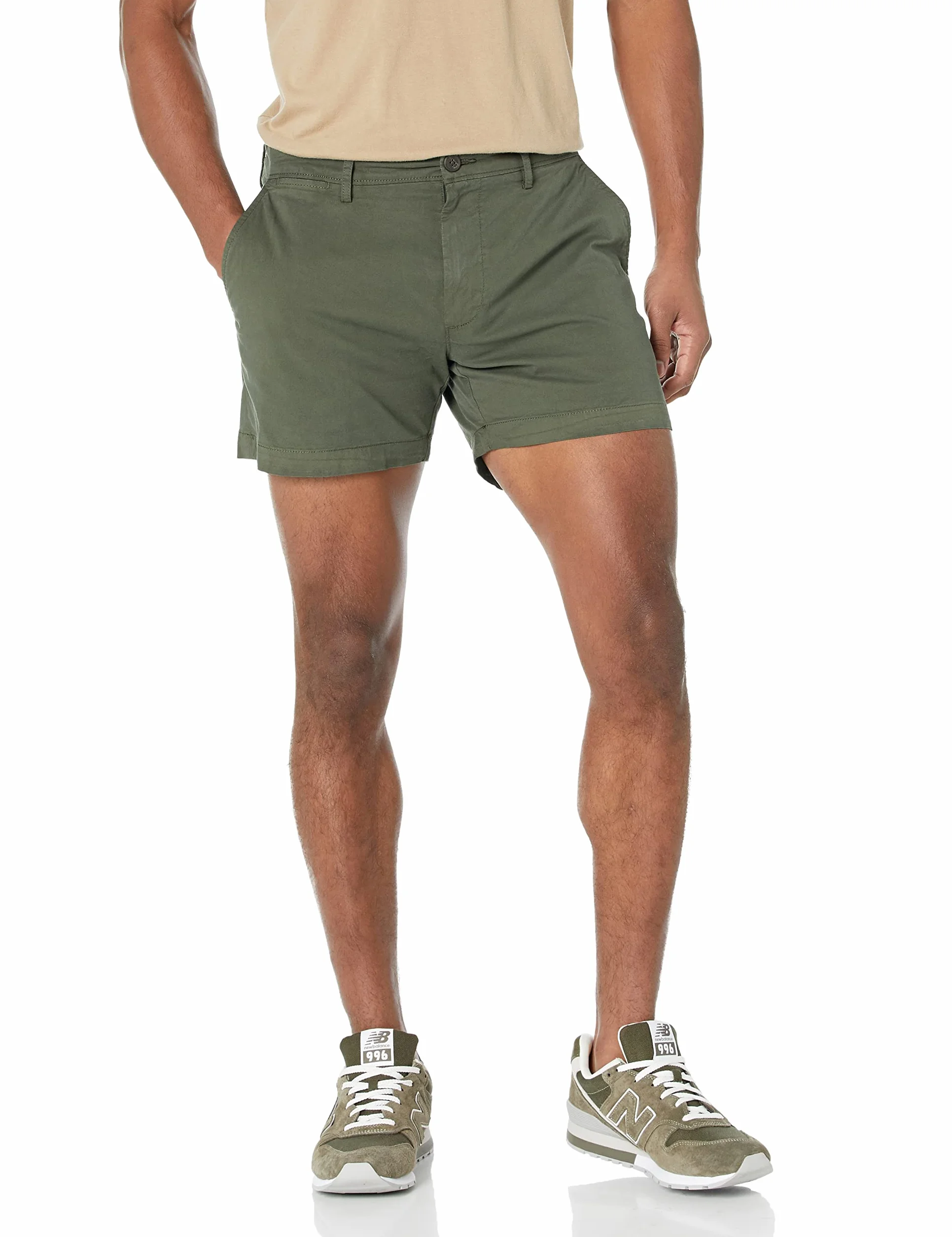Amazon Essentials Hombre Pantalones Cortos Chinos Elásticos y Cómodos con Frente Plano y Corte Ajustado de 13cm
