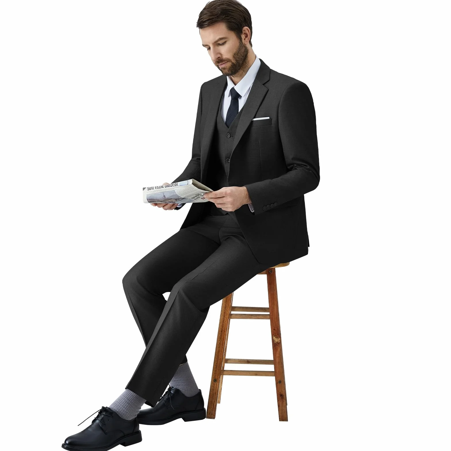 Trajes para Hombre de 3 Piezas Slim Fit Elegantes Negocio Boda Traje Blazer Chalecos Pantalones