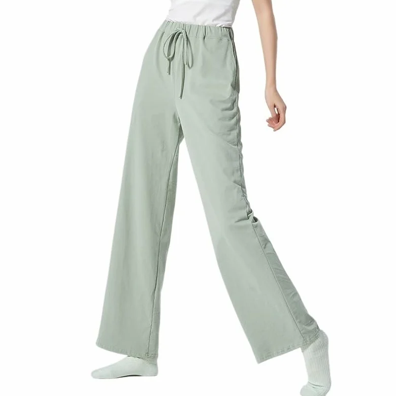 Pantalones de Danza Modernos Sueltos for Mujer, Pantalones Largos Rectos de Pierna Ancha for práctica
