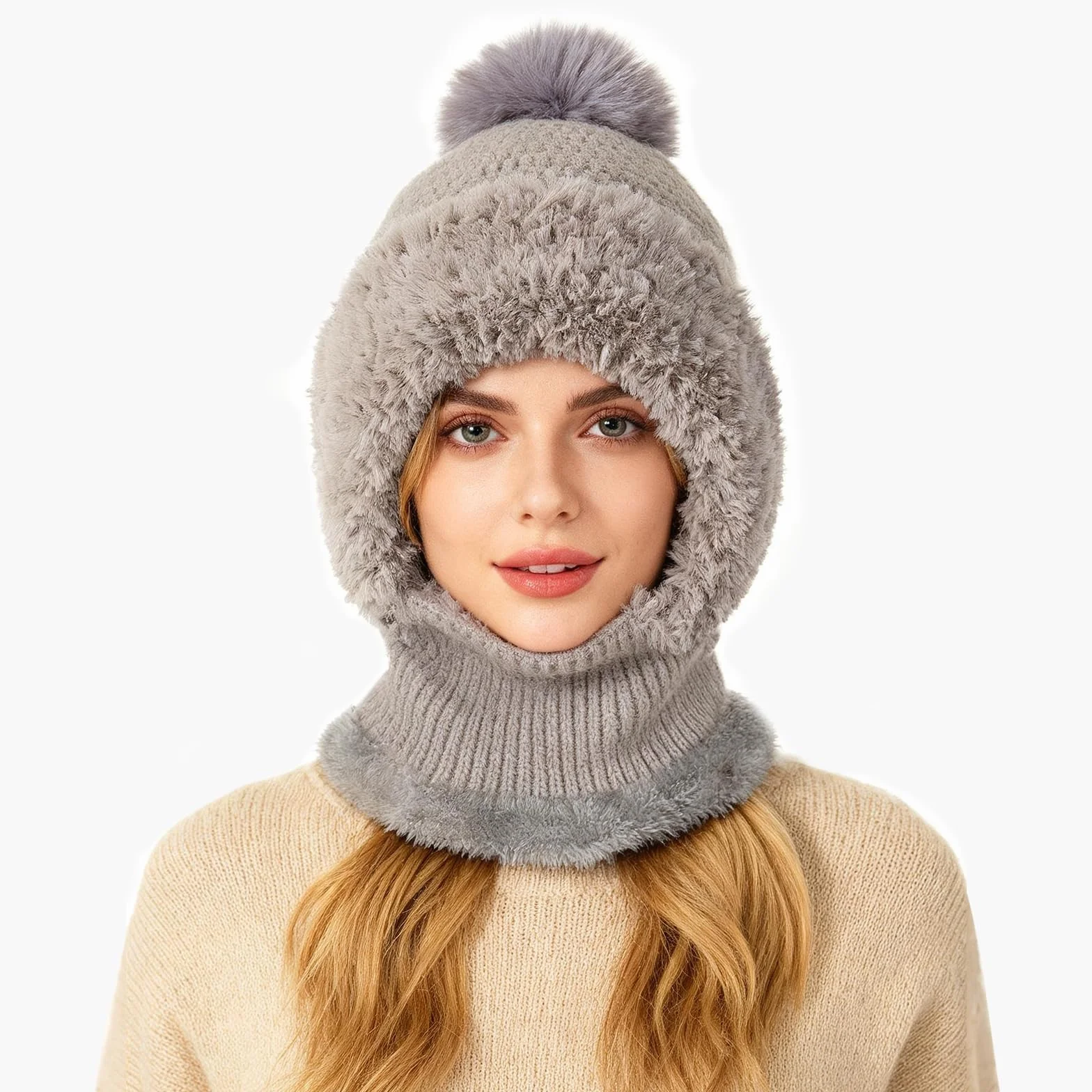 TAGVO Pasamontañas Termico para Mujer, Pasamontañas Invierno Capucha Polar Balaclava de Esquí Multifuncional para Clima Frío Esquí al Aire Libre