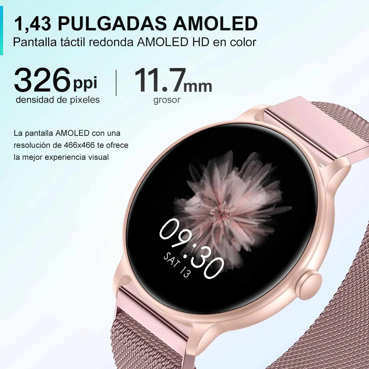 AcclaFit Reloj Inteligente Mujer Hombre, 1.85" Smartwatch con Llamadas Bluetooth, 140+ Modos Deportivos con SpO2/Pulsómetro/Monitor de Sueño/Podómetro, Impermeable IP68 para Android iOS