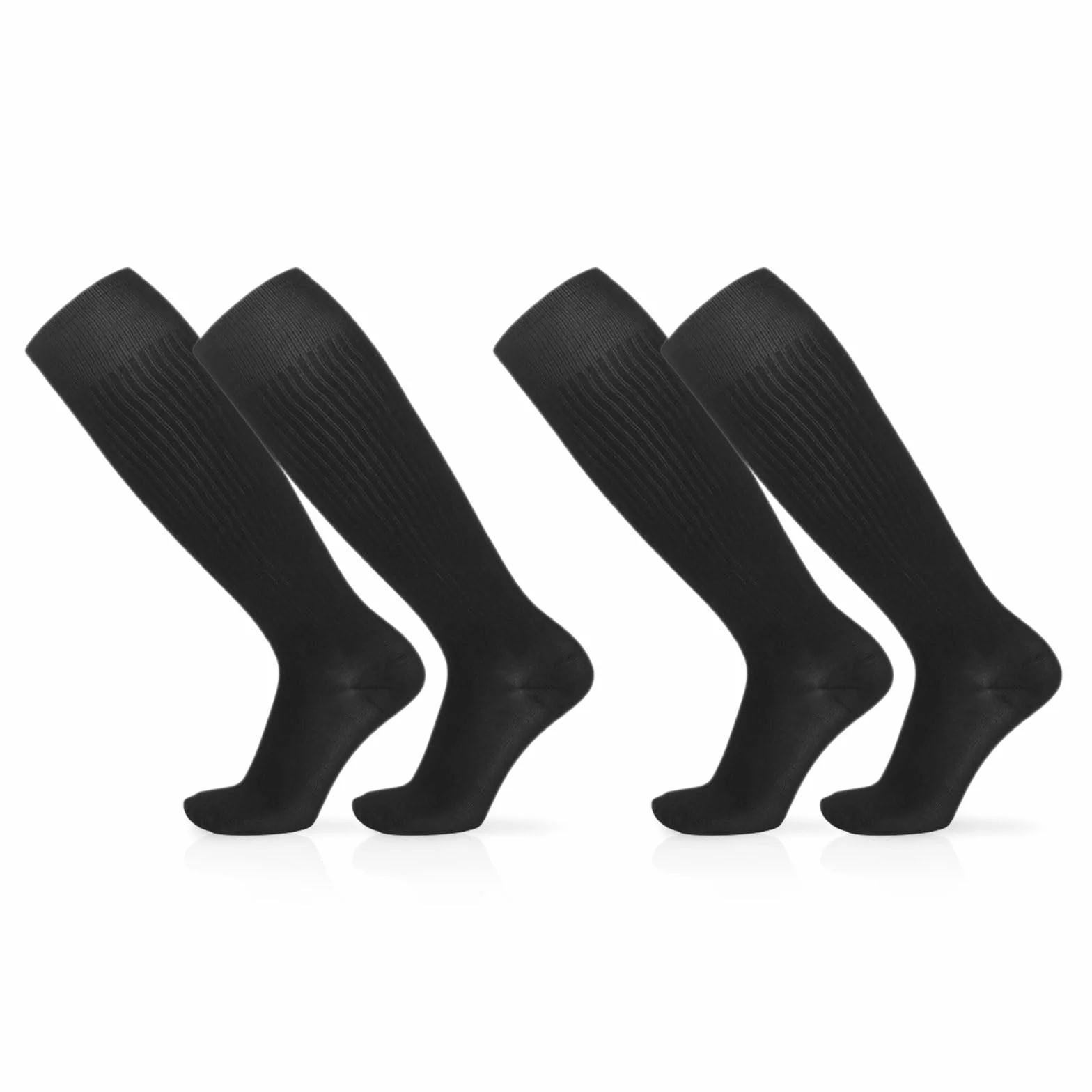 EUPSIIU 2 Pares Medias de Fútbol Largos para Niños Calcetines Deportivos de Niños Largo Tubo de Calcetines, Calcetines de Fútbol, Baloncesto, Rugby, Correr, Niños Niñas 5-13 Años (Negro)