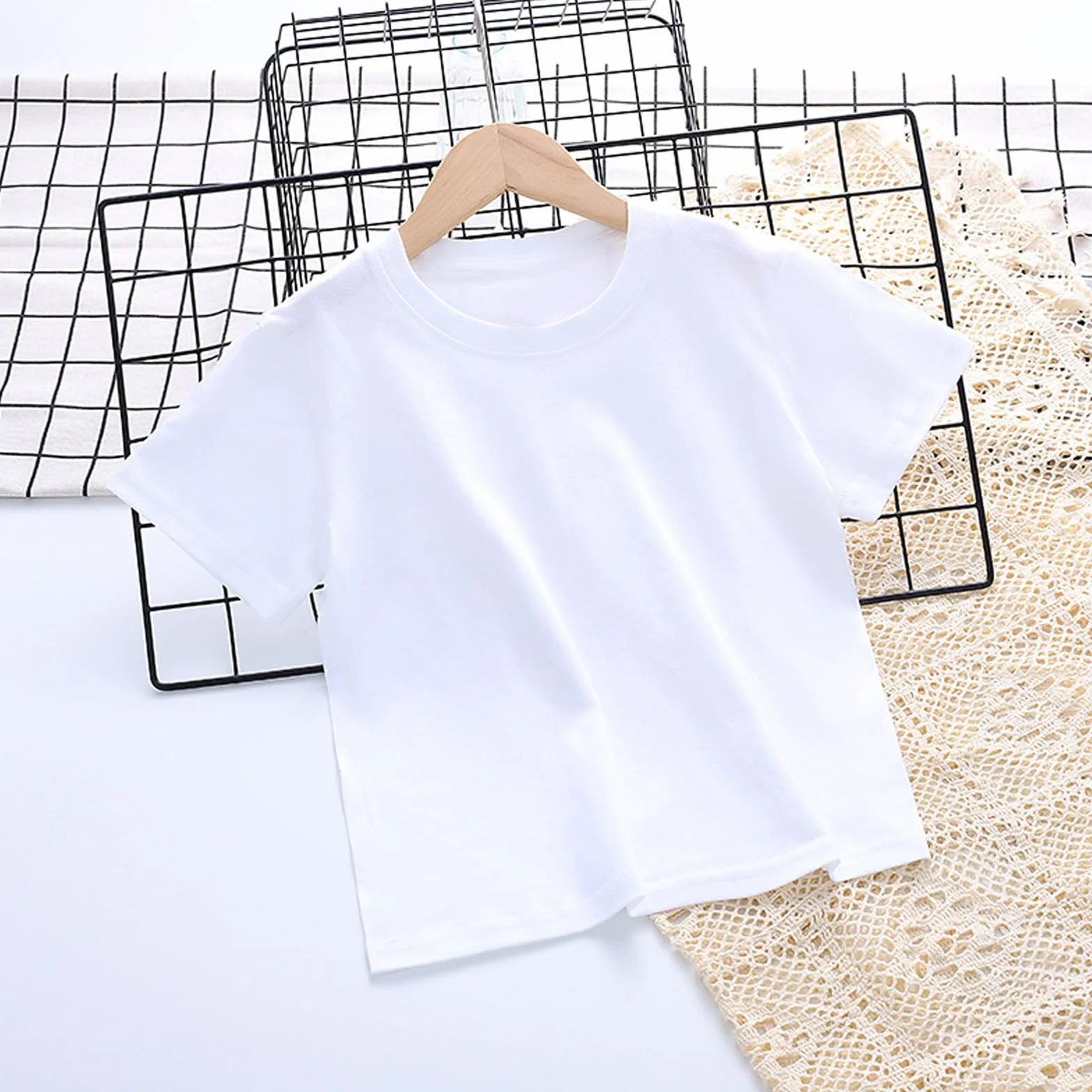 Camiseta de manga corta para niña, camiseta de verano para niña, cuello redondo, camiseta holgada, informal, cómoda