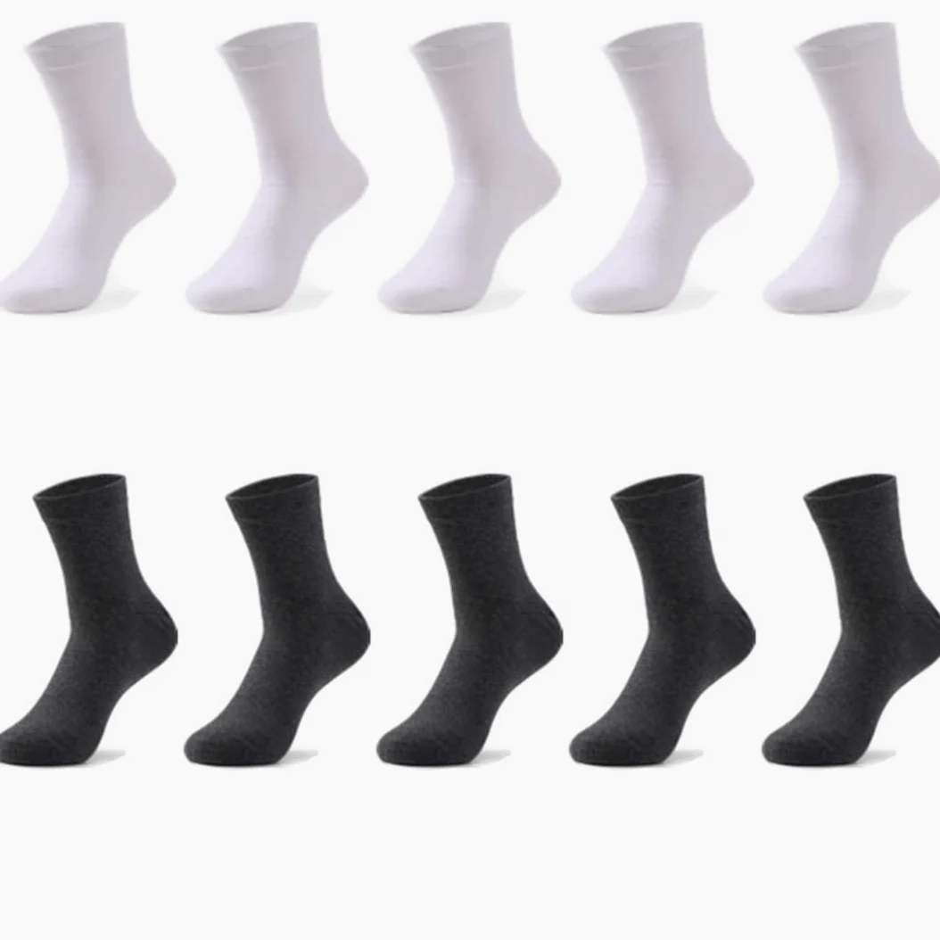Calcetines de algodón para hombre negro negocios suave transpirable invierno masculino calcetines largos más tamaño