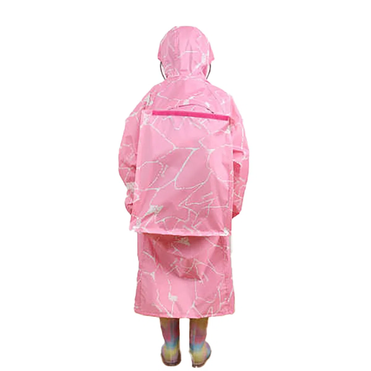 Generisch Poncho de lluvia largo con doble ala para niños, impermeable, chubasquero con capucha, reutilizable para niños y niñas, poncho de lluvia para bicicleta, para senderismo al aire libre