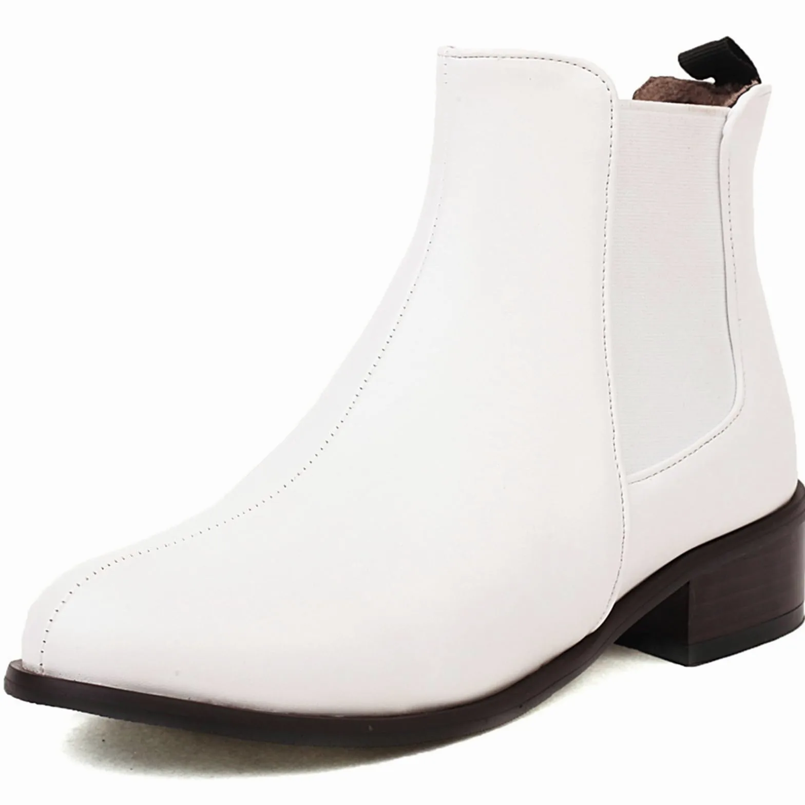 Botines Chelsea para mujer con tacón bajo grueso y puntera redonda para otoño/invierno