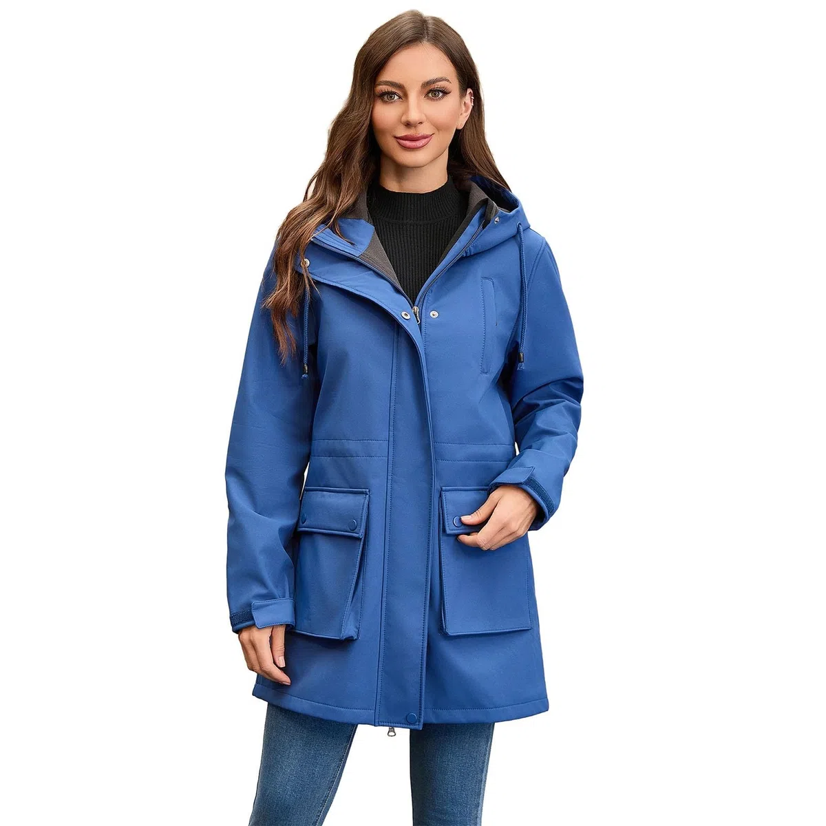 Chubasquero para mujer, impermeable, transpirable, ligero, cómodo, deportivo, chaqueta de ciclismo, talla grande, cortavientos, chaqueta multifunción, plegable, con capucha