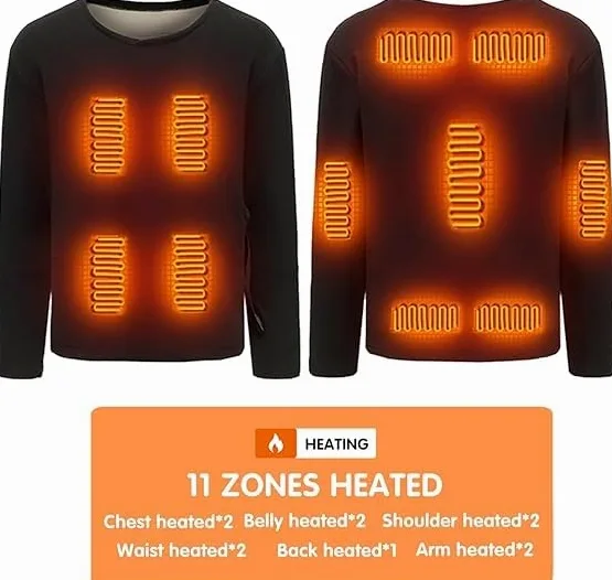 Conjunto de Ropa Interior térmica con calefacción para Mujer, Conjunto de Ropa Interior térmica eléctrica con calefacción por USB de 22 Zonas para Mujer para Interiores, Exteriores y Deportes