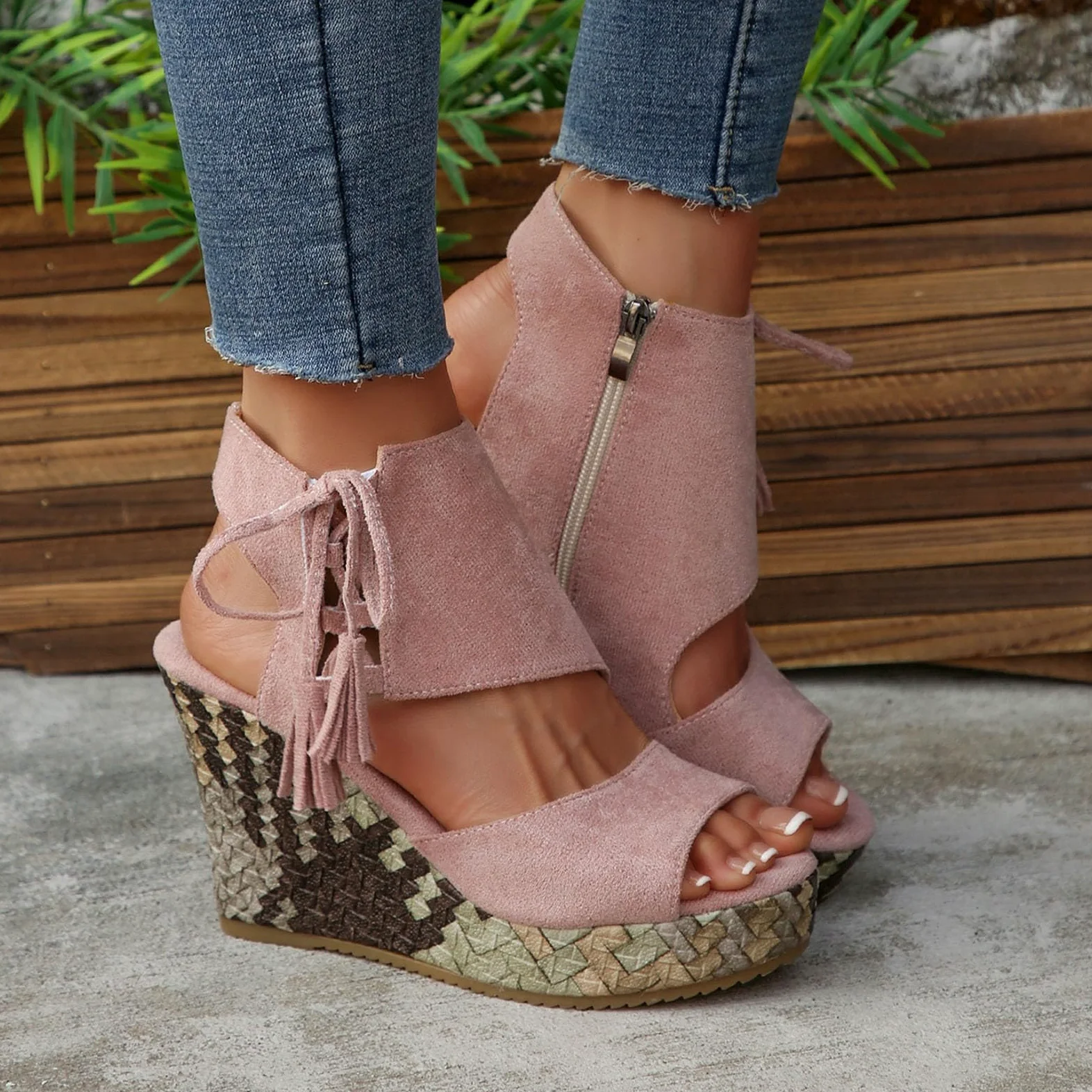 Genérico Chanclas Cós De Verano Para Mujer Sandalias De Verano Para Mujer Sandalias Suela Con Cuña Elegantes Cuña Caminar Cós Con Hebilla Ajustable Planas Transpirables Suelas Gruesas Calzado