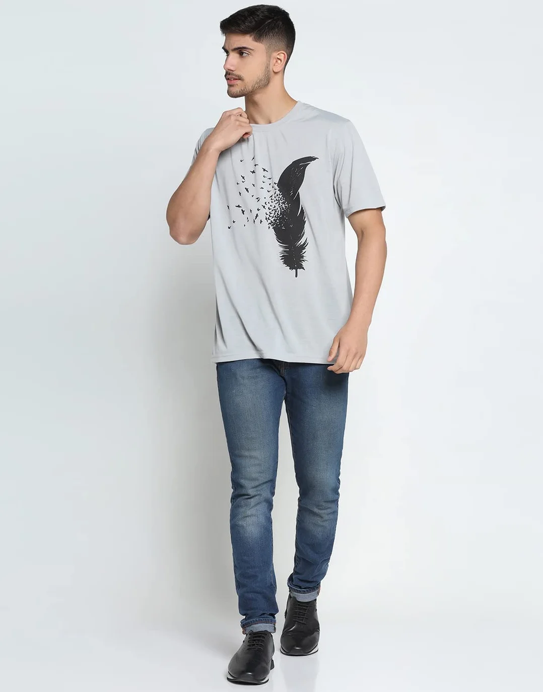 INKKR Camiseta de rayas para hombre, talla grande, corte recto