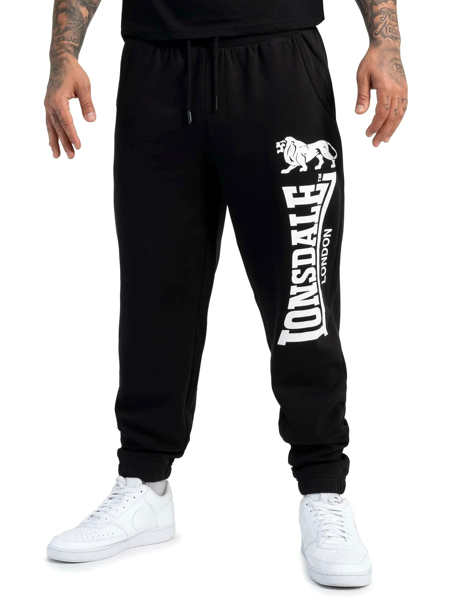 Lonsdale Ockle - Pantalones de chándal Hombre | 100% algodón peinado, cordón elástico en la cintura, 3 bolsillos, ideal para gimnasio, viajes y uso diario
