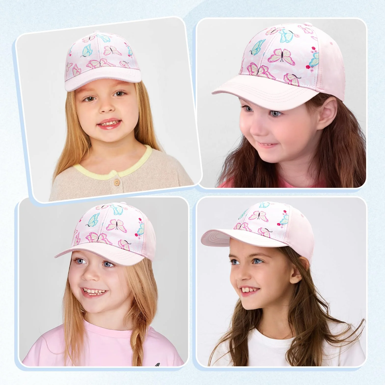 Czapka Dziecięca Baseball Trucker 6-8 lat Visera z Otworem na Kucyk Regulowana Ochrona UV 53cm