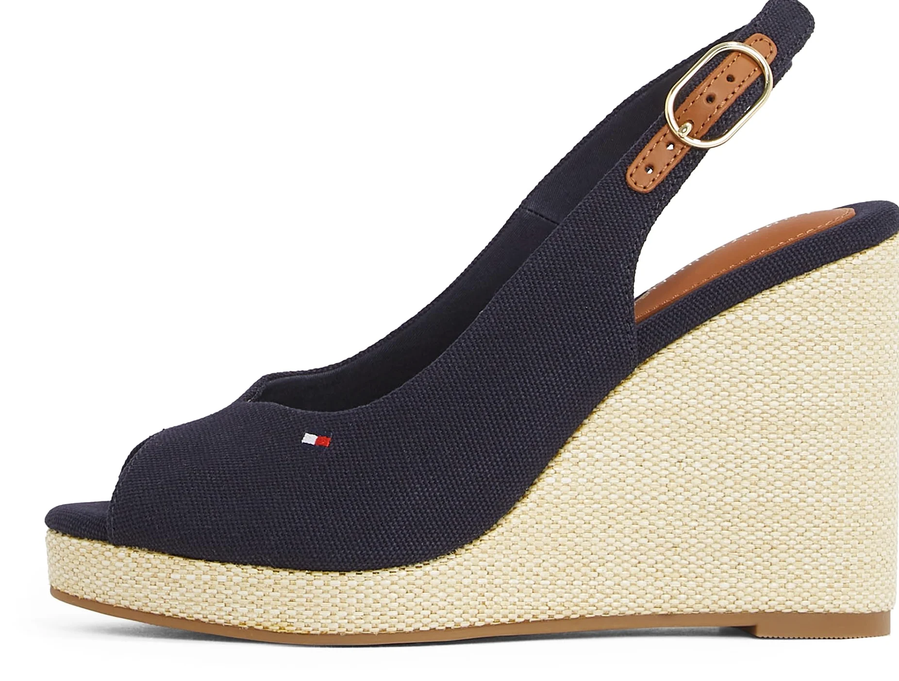 Tommy Hilfiger Alpargatas con cuña Mujer Flag High Slingback con Correa de Tobillo