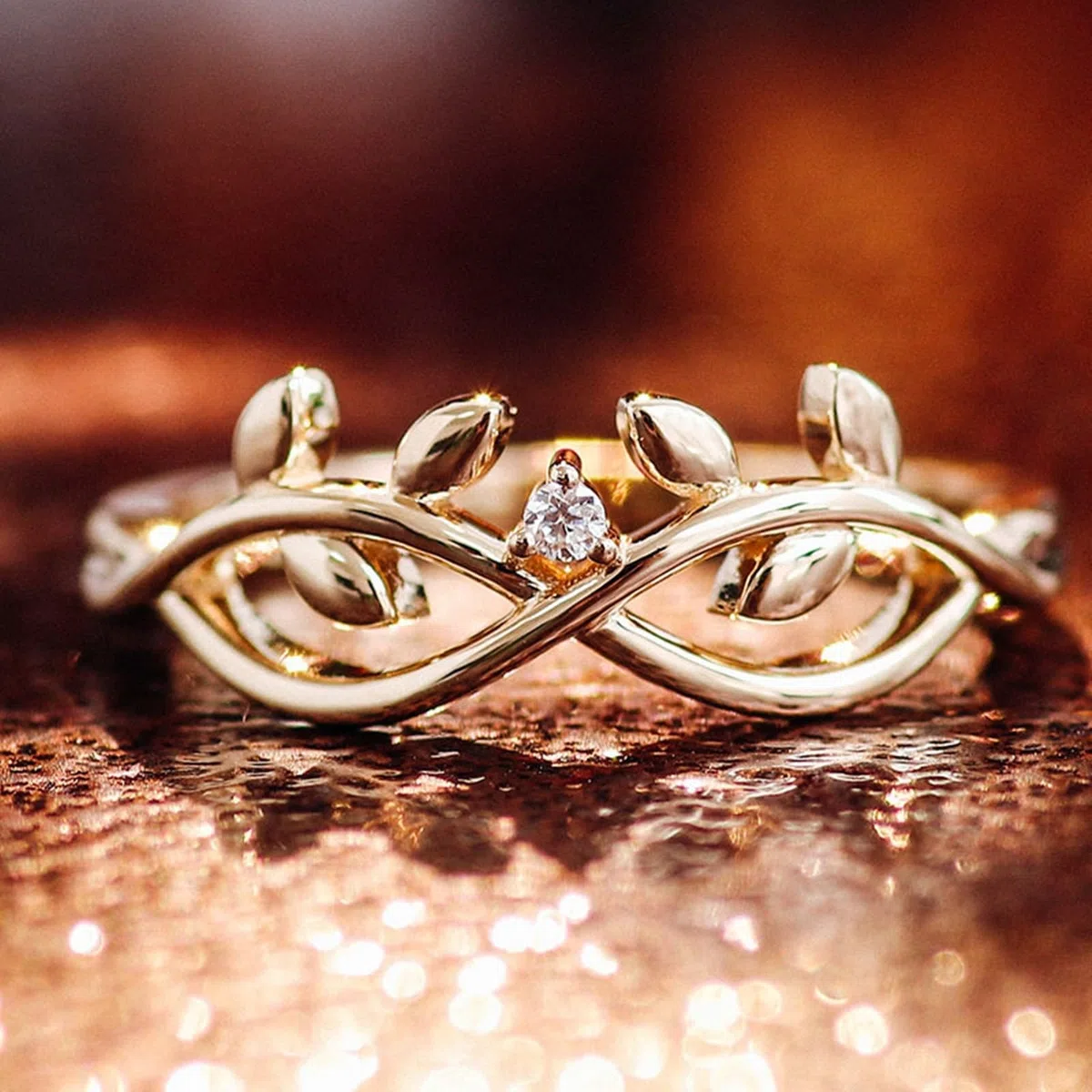 Anillos de boda 375/585/750 de oro amarillo auténtico, para mujer, anillo con diamante elegante, anillos de compromiso, alianzas de oro real de 9 K/14 K/18 K con grabado para mujeres