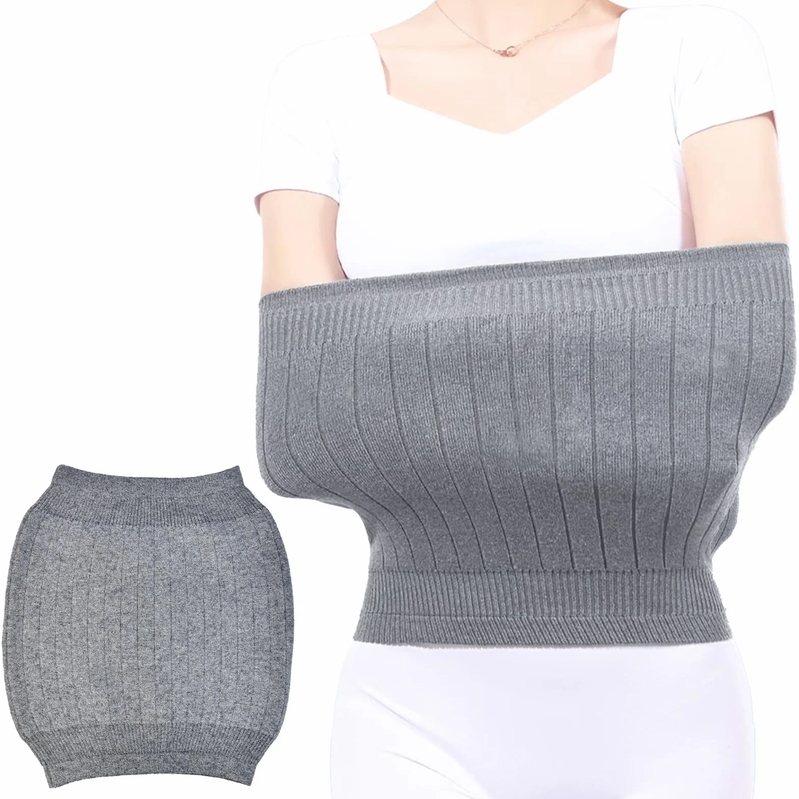 NAROSEBE Unisex Calentador de Cintura Faja Lumbar Gris Calentador de Cintura de Cachemira Cinturón Lumbar Mujer Cinturón Invierno Calentado de Lana Cinturón de Punto para Mantener el Calor
