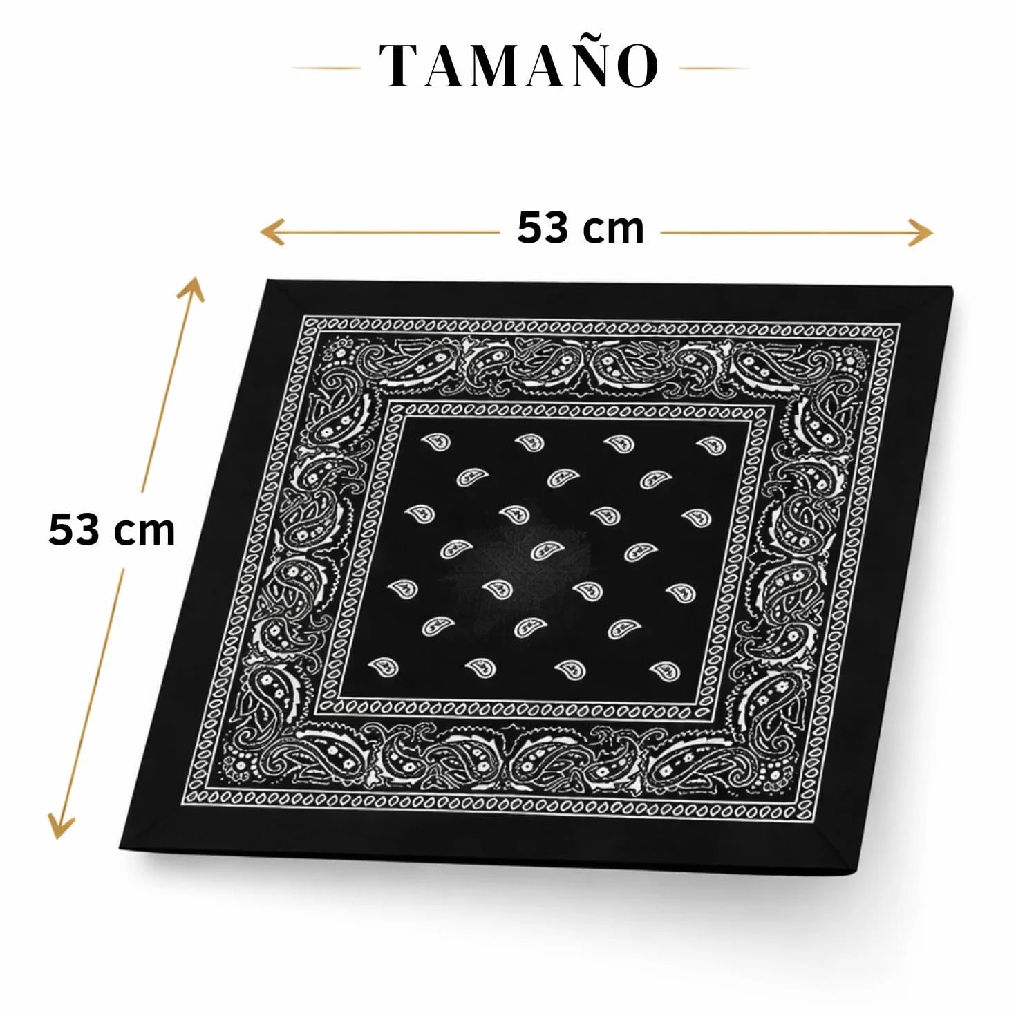 EUROXANTY Bandana de algodón Paisley 53x53 cm Pañuelo para cabeza hombre mujer