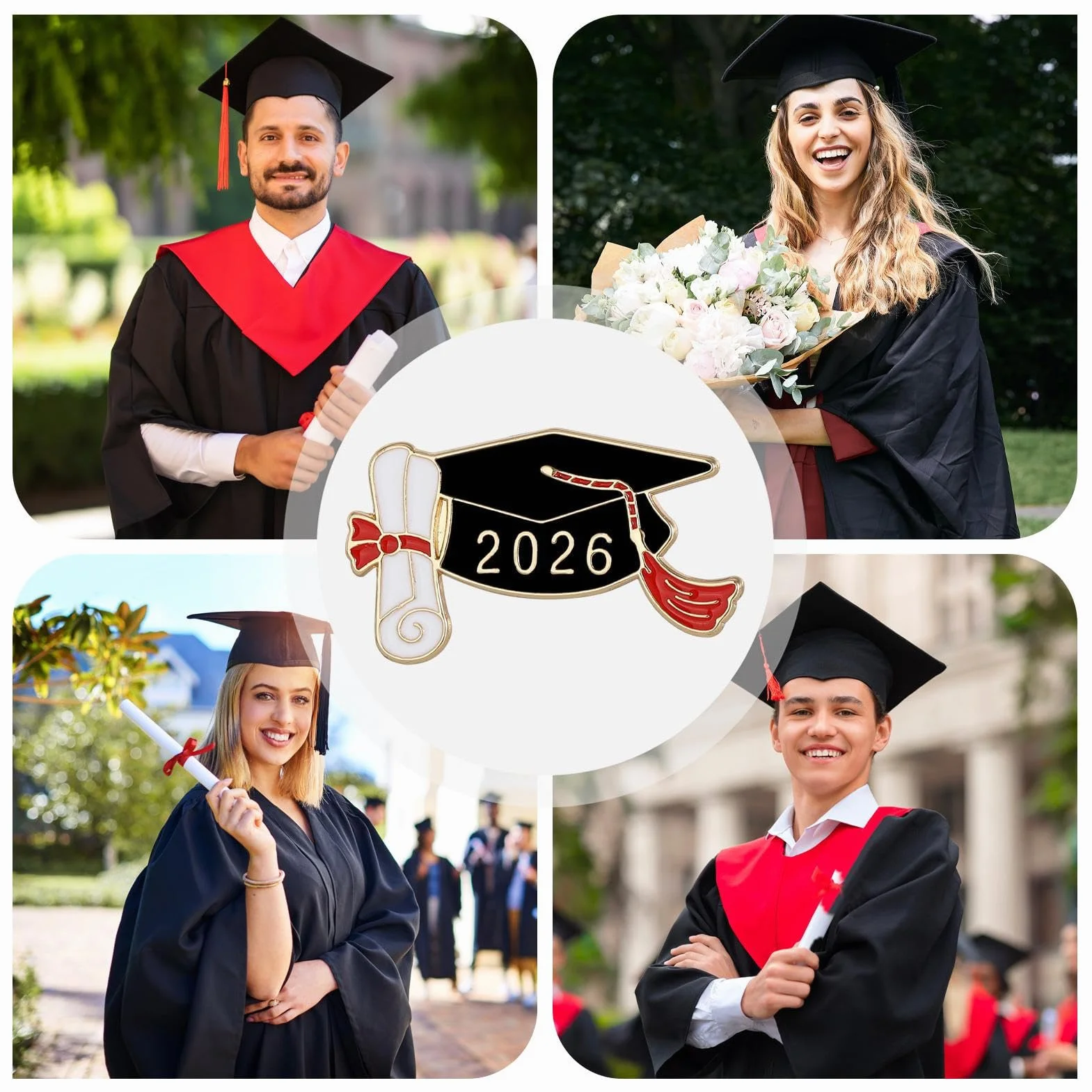 Broche de graduación, insignias de solapa de, pines de graduación 2026 | para profesor, escuela, estudiante, escuela secundaria, universidad, cuello, chal, suéter, bufanda, abrigo, chaqueta