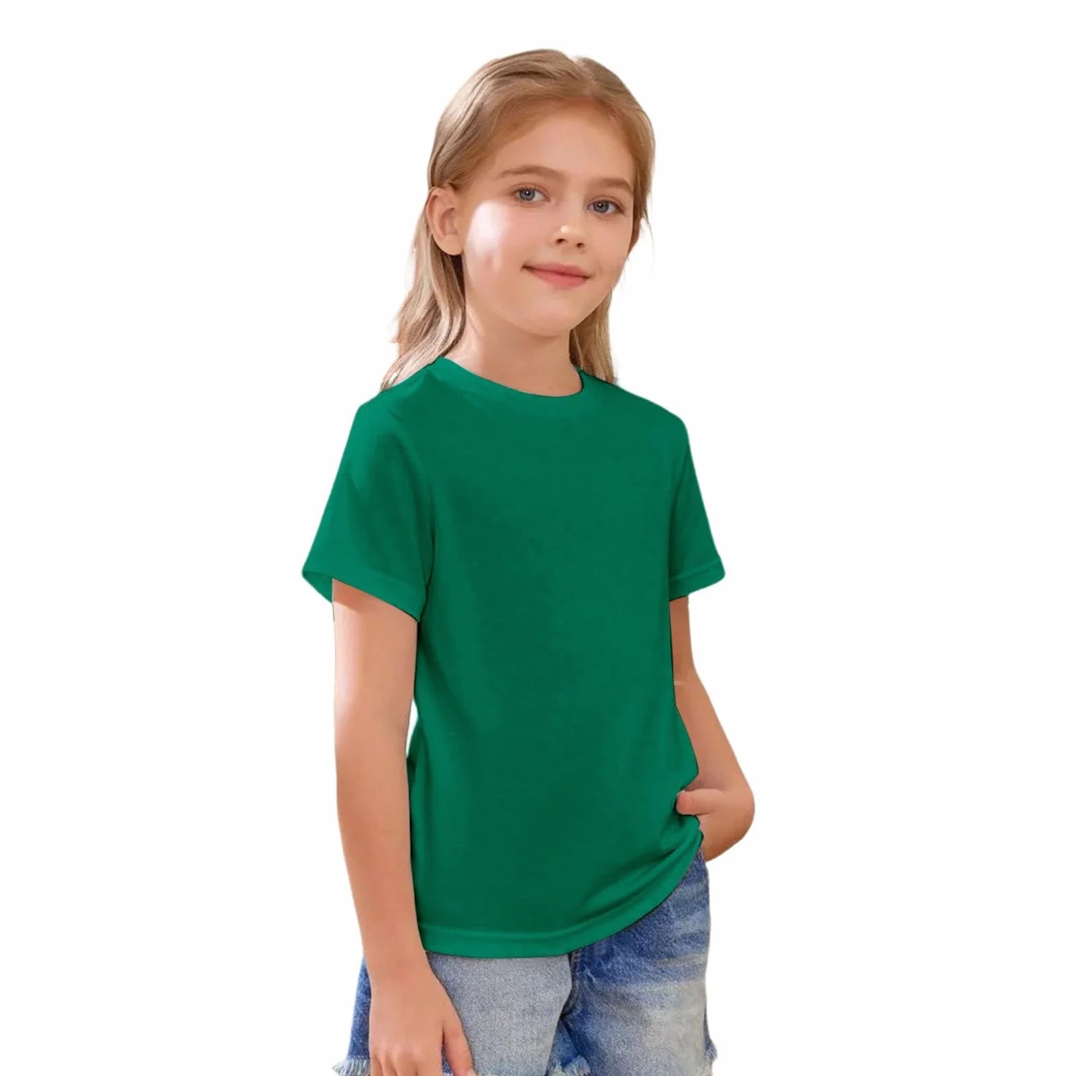 Camiseta de balonmano para niña cuello redondo 5-14 años