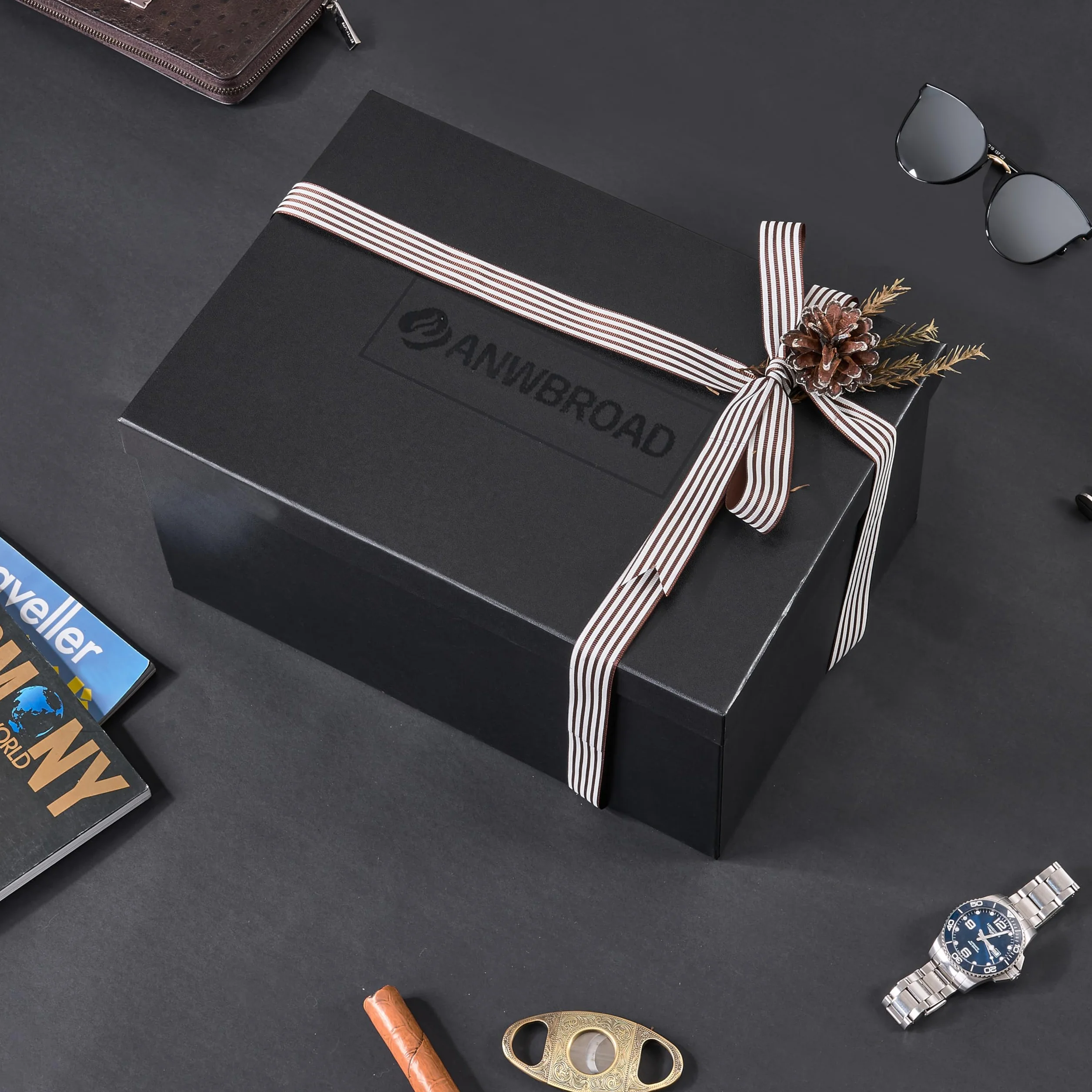 ANWBROAD Enrollador para Relojes Automáticos Caja Giratoria Automática con 4+6 Compartimentos para Relojes y Joyas Silencioso Watch Winder con LED & Motor Mabuchi & 4 Modos JWW002Y