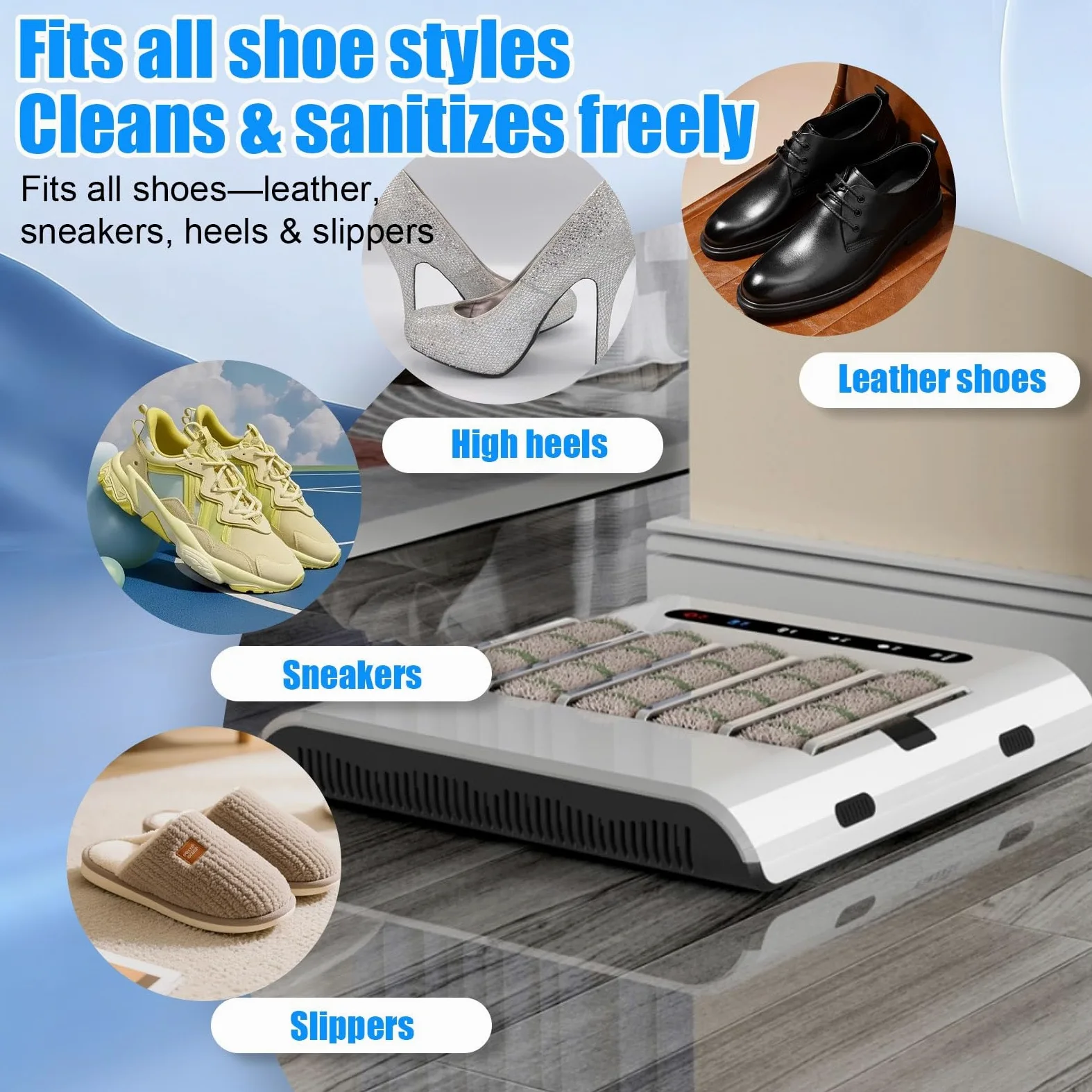 Limpiador automático de zapatos, lavadora eléctrica de zapatos con succión de 1000 pa, máquina de limpieza de zapatos recargable sin agua para uso en casa y oficina