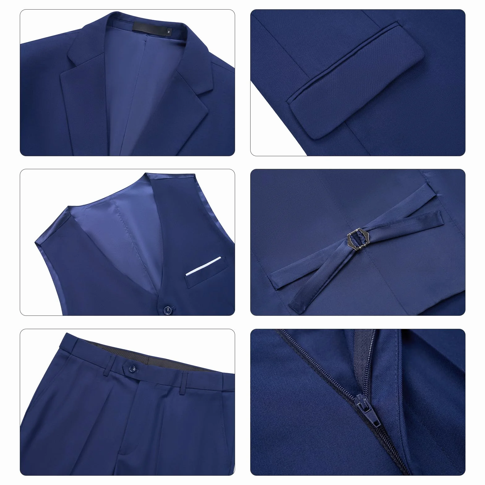 Trajes para Hombre Slim Fit de 3 Piezas Vestido de Novia Elegantes Suits Negocio Boda Blazer Chalecos Pantalones