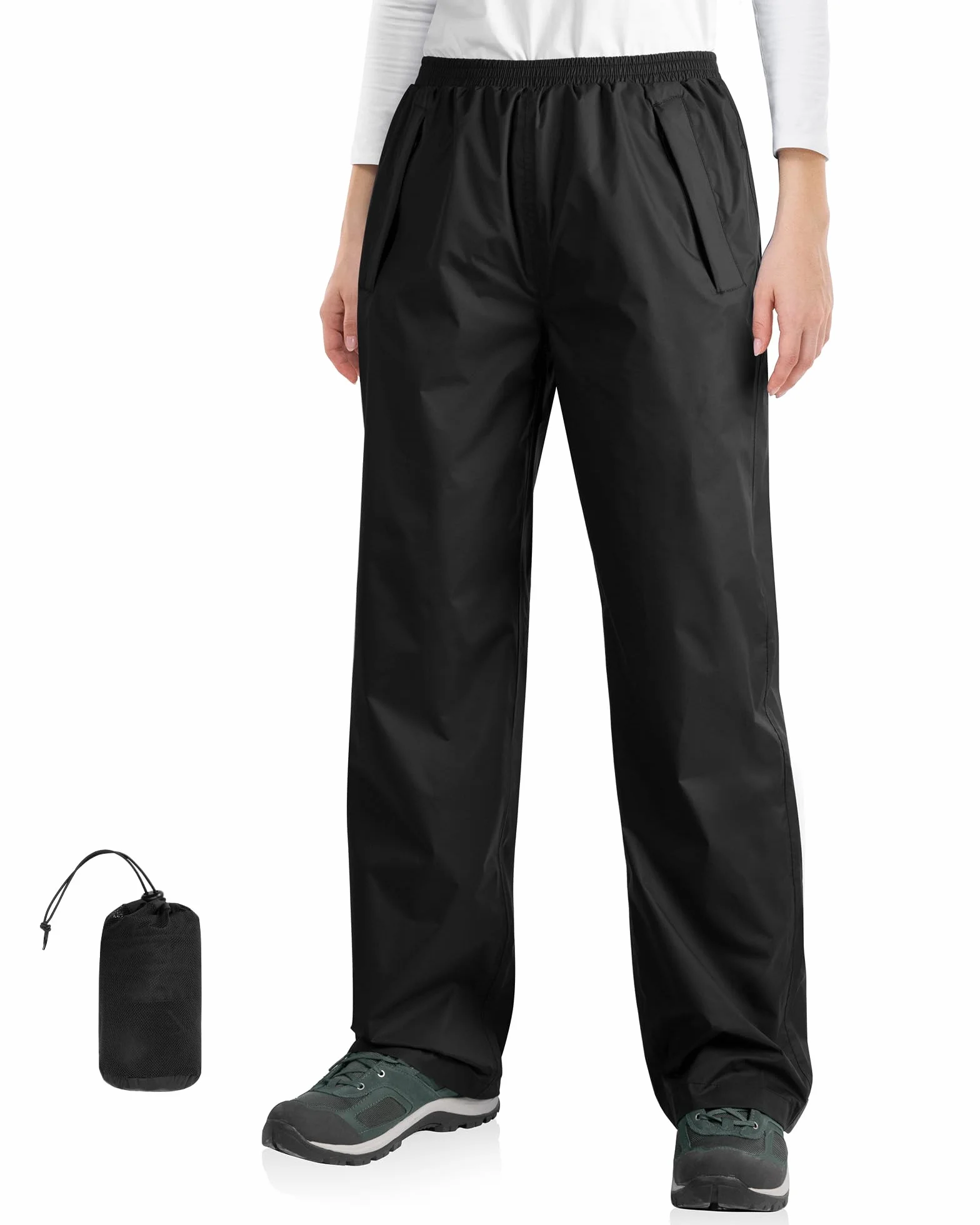 33,000ft Pantalones de lluvia para mujer, impermeables, reflectantes, resistentes al viento, ligeros, para exteriores, para golf, senderismo, pesca