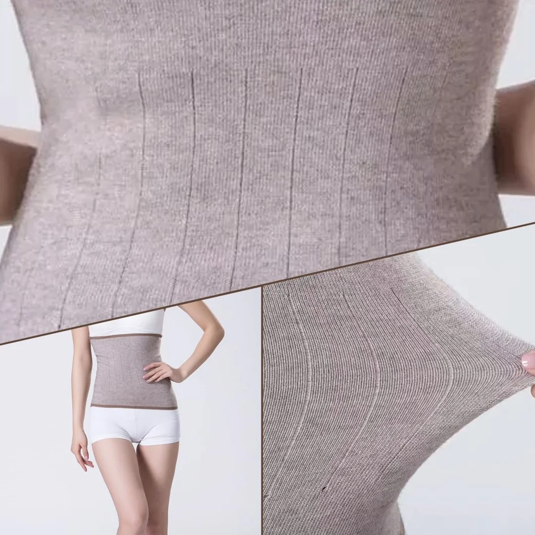 Banda lumbar de lana, faja para mujer, banda suave calentadora de invierno para riñones y espalda, elástica, en la cintura, faja para dolor de espalda