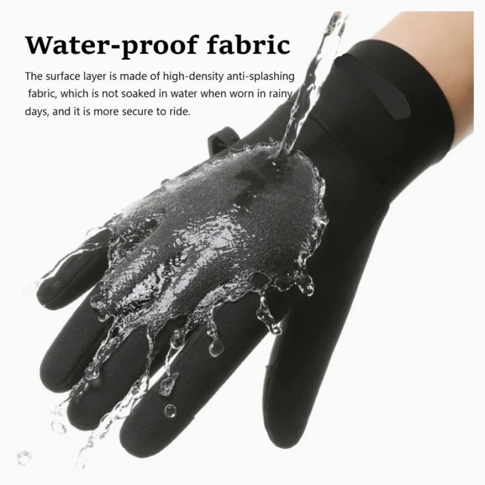 Generico Guantes de ciclismo con pantalla táctil térmica invierno dedos completos resistentes al agua antideslizantes