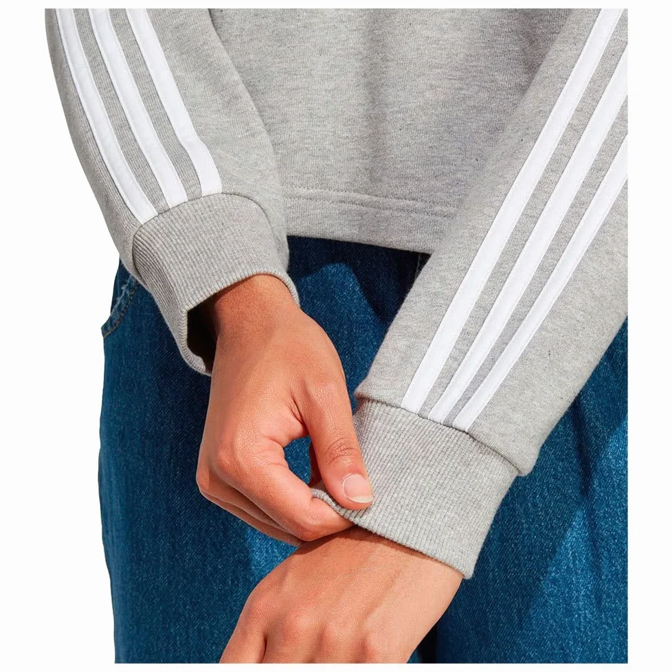 adidas 3-Stripes French Terry Cropped Hoodie Sudadera con Capucha Mujer