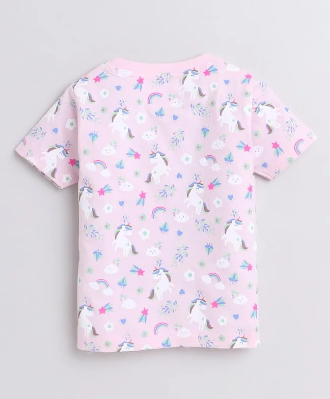 BUMZEE Peb9207 - Pack de 2 camisetas de algodón para niña, corte regular, media manga, para niña