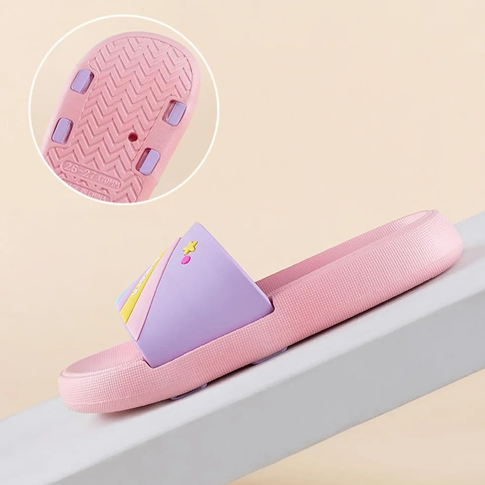 Pantuflas de unicornio para niñas, para playa, piscina, verano, sandalias para niños, lindas zapatillas de baño y ducha