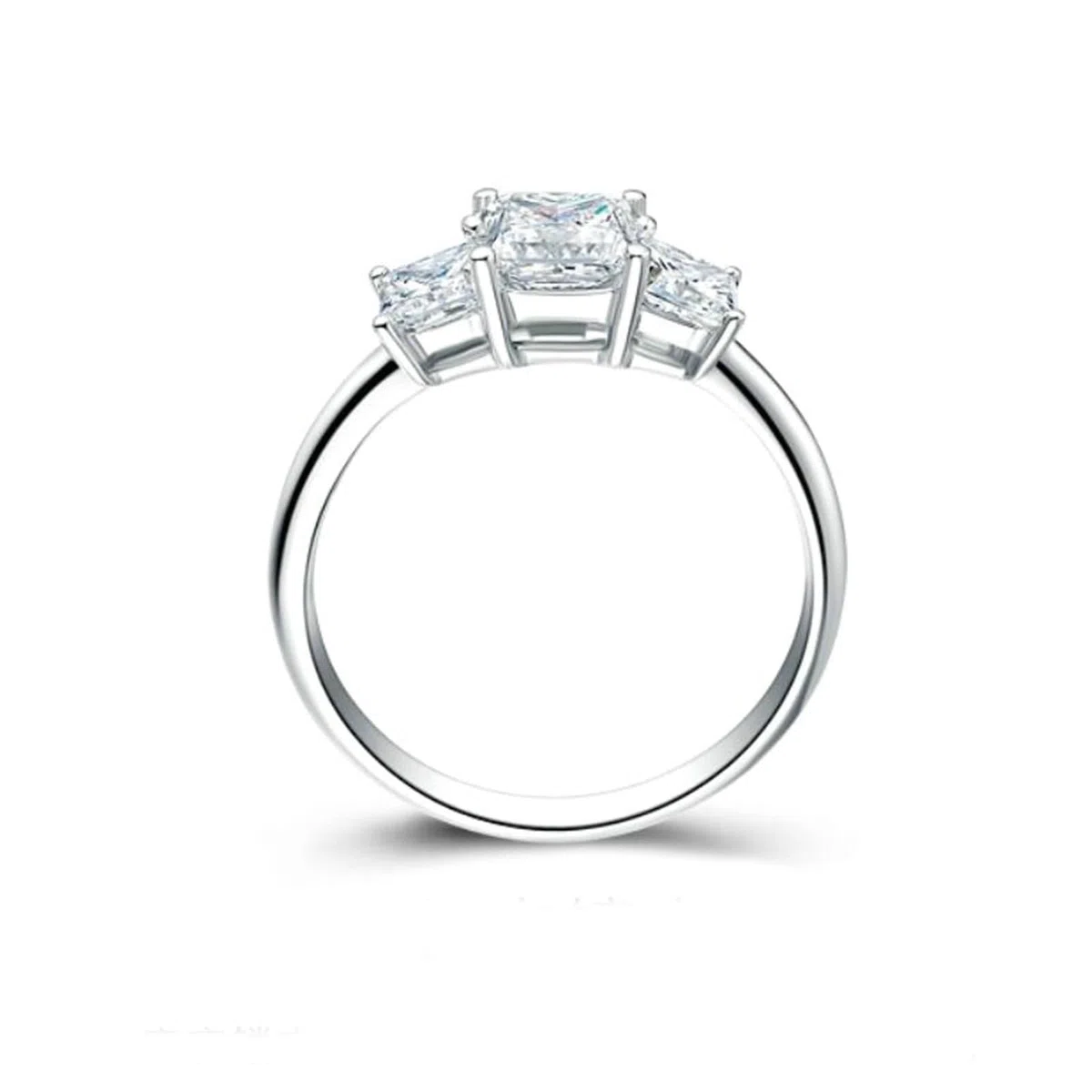 Anillos Mujer Compromiso Anillo de Promesa Oro Blanco 9/14/18 Quilates Diamante Creado en Laboratorio de Talla Princesa de 0,3 CT Talla 18,5 Sólido No Chapado Moderno para Hermana Año Nuevo Joyas