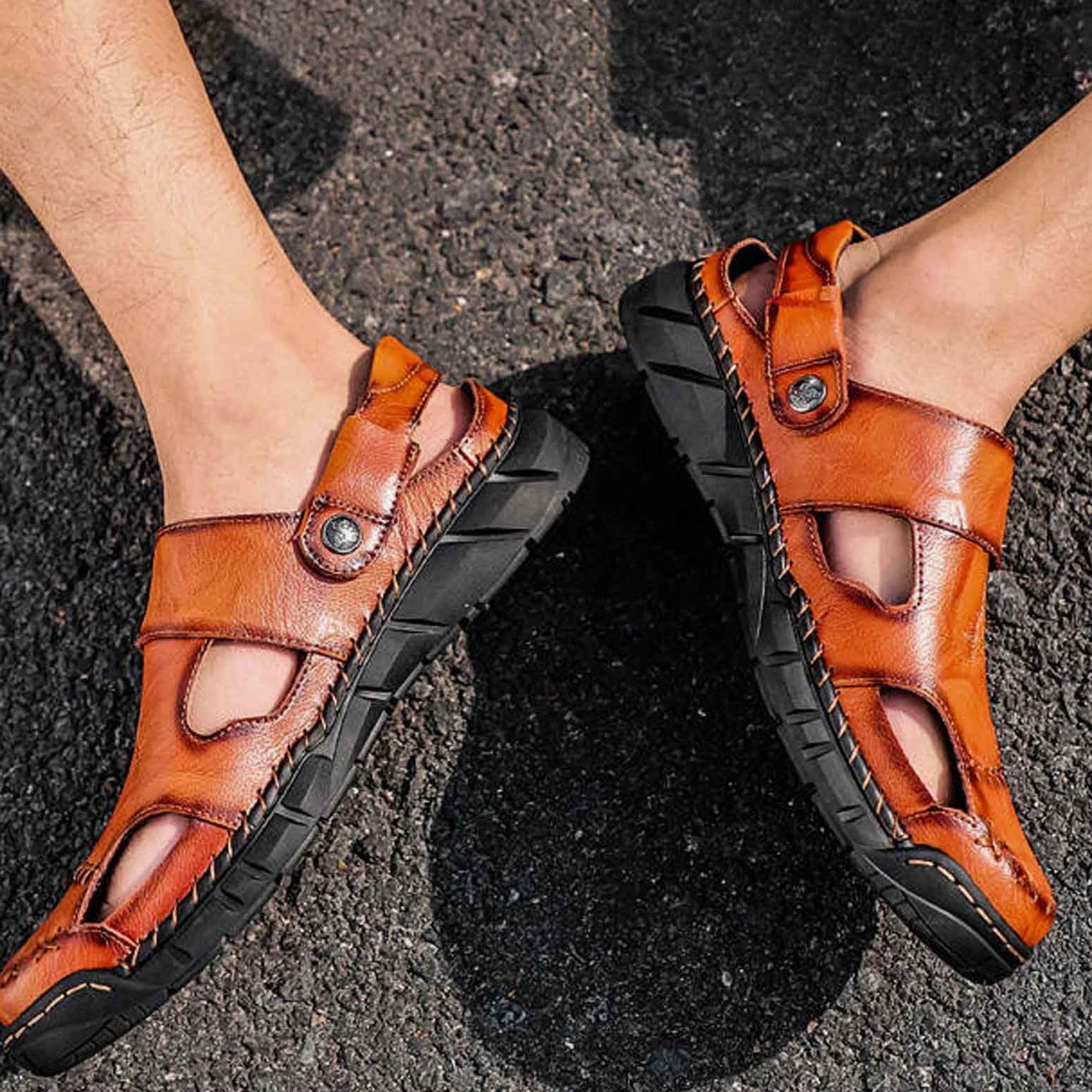 Genérico Sandalias De Verano Hombre Cerradas - Sandalias Transpirables Sin Cordones para Hombre para Caminar De Forma Informal En La Playa CóModas Ligeras Y Planas Calzado De Verano para Exteriores
