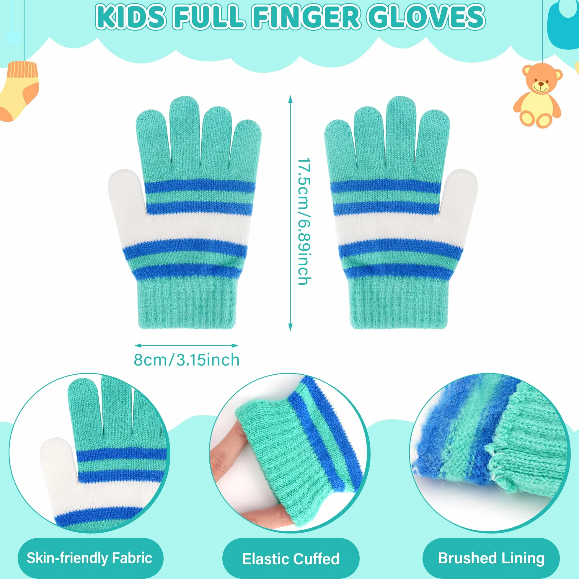 Bequemer Laden Conjunto Gorro Guantes Bufanda Infinita para Niños - Gorro Caliente, Bufanda Cuello Rulada con Fleece Espesor para Niños Niñas 2-7 Años Regalo Bebé