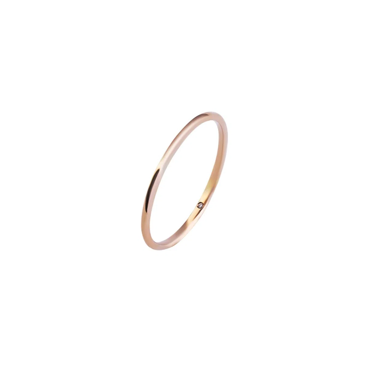 Anillo de Compromiso Mujer Anillo de Compromiso Mujer Diamante Oro Blanco de 9 Quilates, 14 Quilates Y 18 Quilates Solitario Simple Apilado con Diamante Redondo de 0,02 CT Talla 8 Popular Graduación
