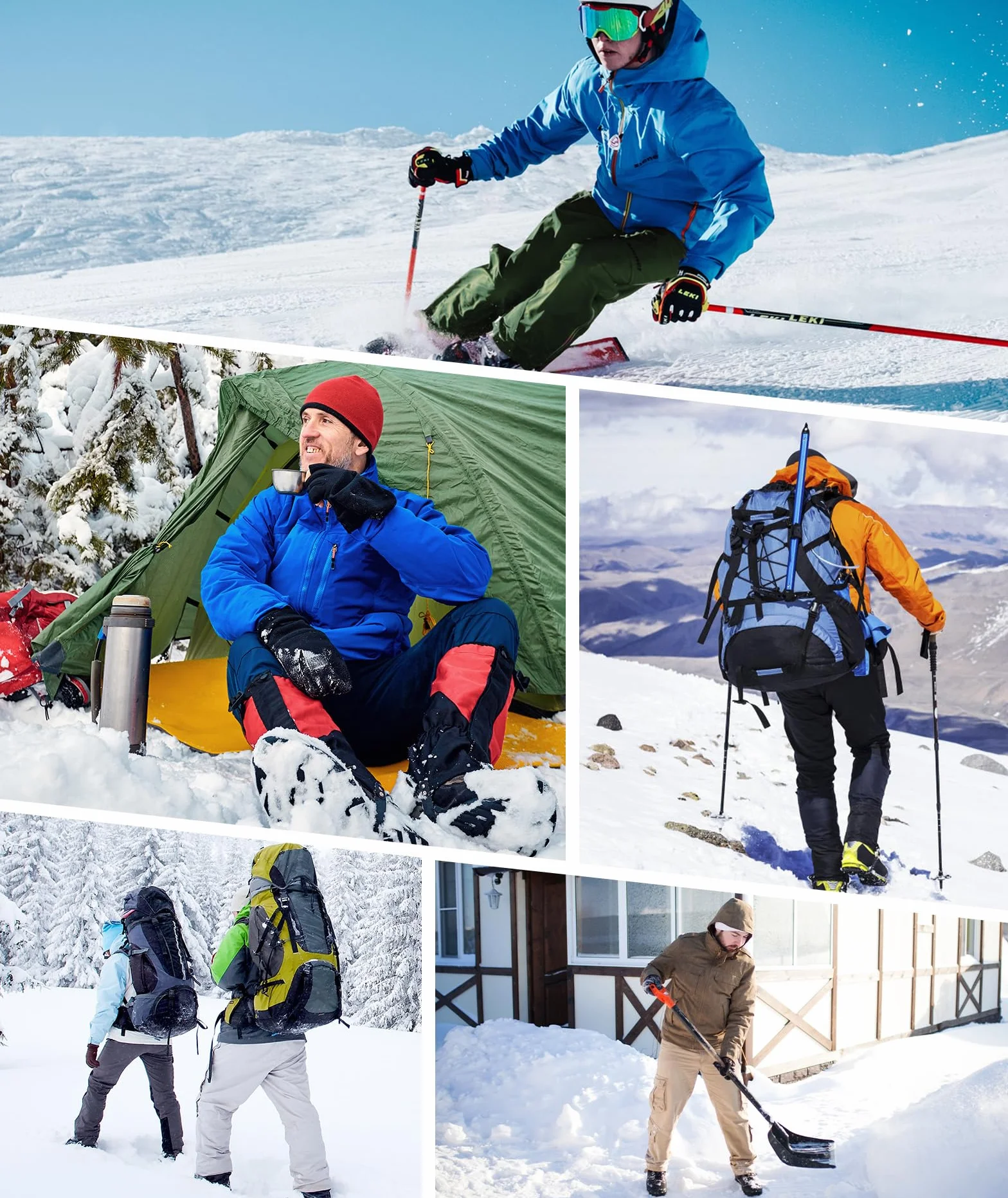 Pantalones Trekking Hombre Impermeables Pantalones Termico Alimentato Montaña Pantalon Moto Hombre Invierno Pantalon Ski con Tasca (Versión Relajada)