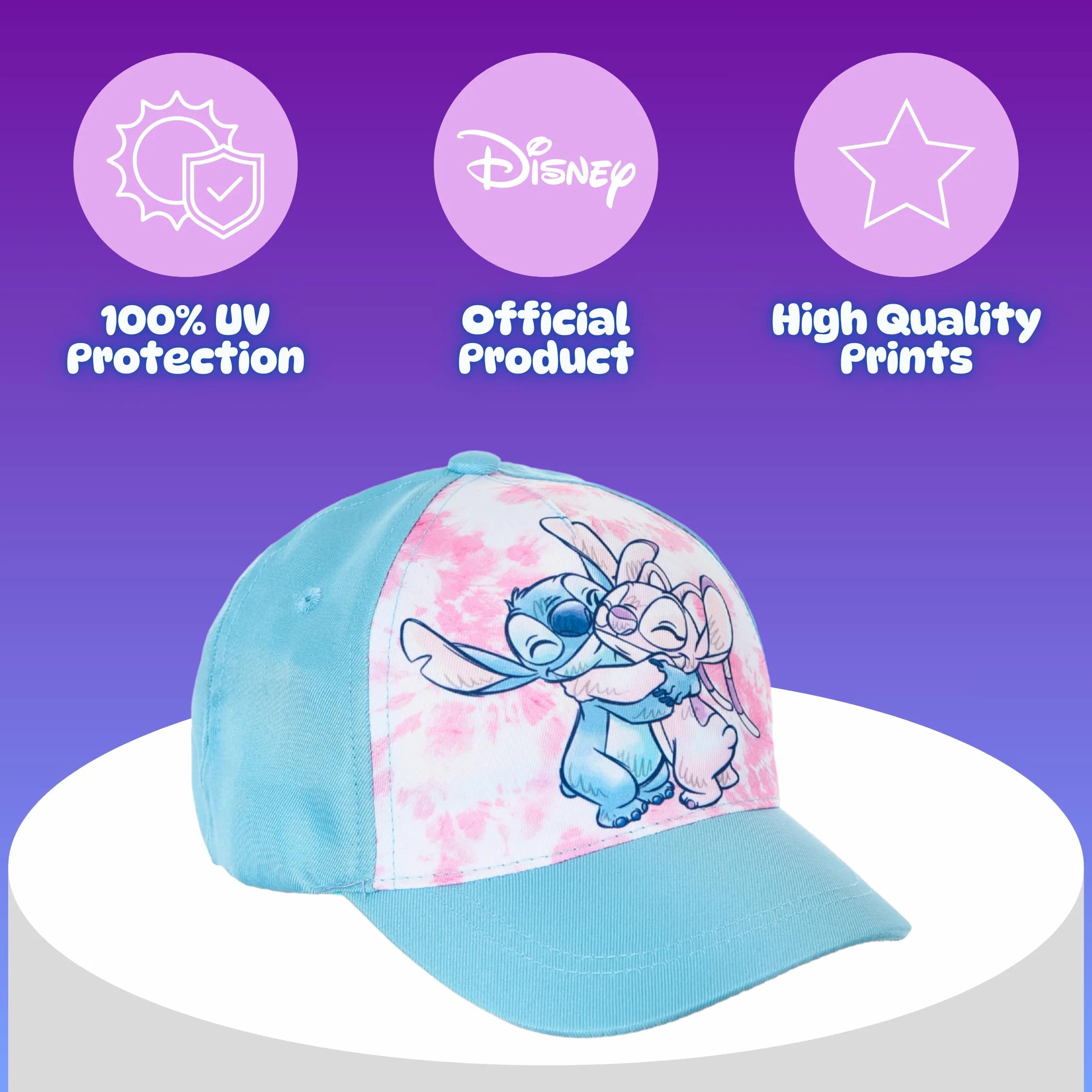 Disney Stitch y Angel Gorro para Niñas, Gorra de Beisbol Verano Infantil