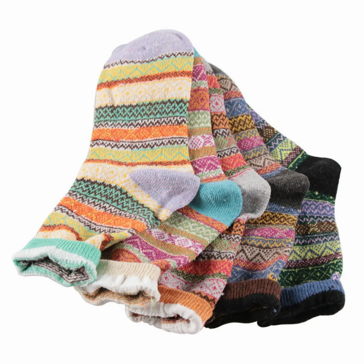SHERCHPRY 10pares Calcetines De Lana Para Mujer Diseño Vintage Térmicos y Cómodos Para Invierno Paquete
