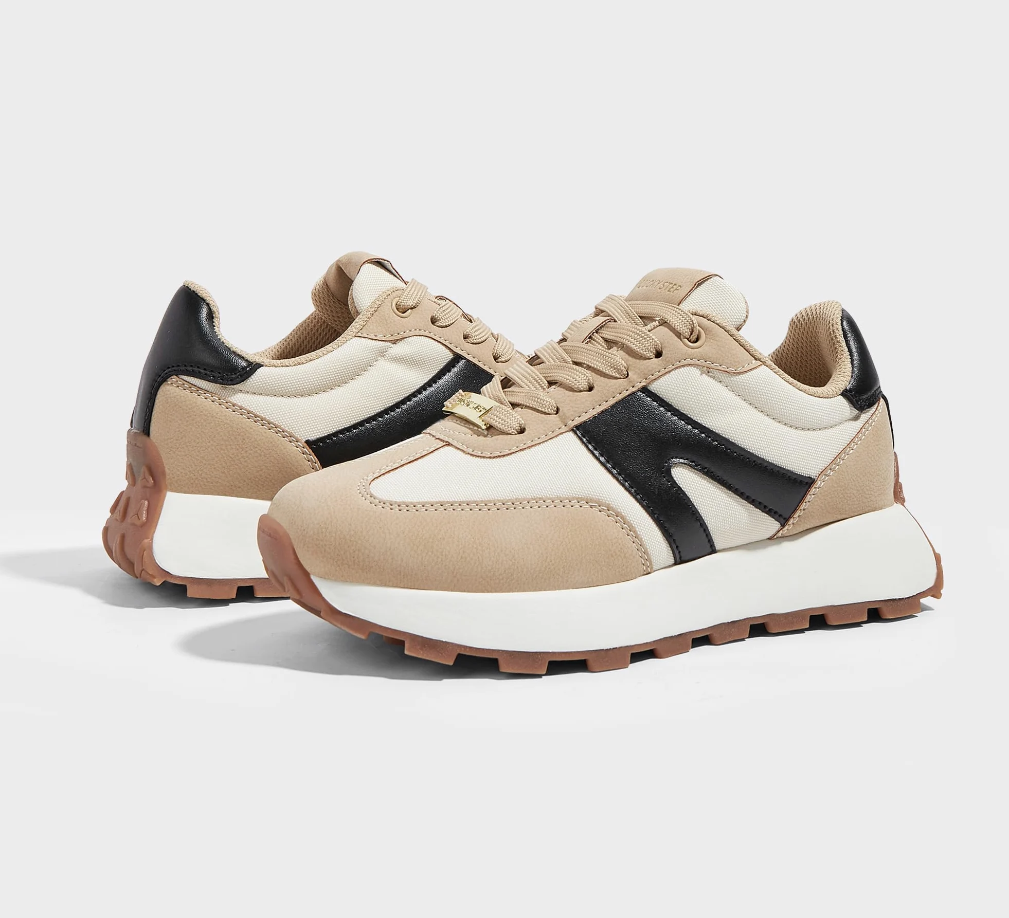 LUCKY STEP Zapatillas de Plataforma para Mujer – Clásicas y Retro, Zapatos de Moda con Cordones para Correr, Tenis y Uso Diario