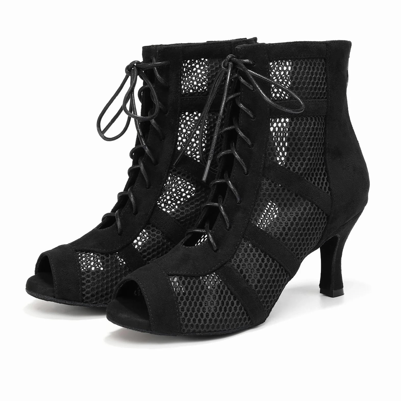 AOQUNFS Botas de Baile Latino Mujer Tacón de Salón Botines de Baile de Salsa Bachata Tango y Samba Práctica y Actuación, YCL446-7.5