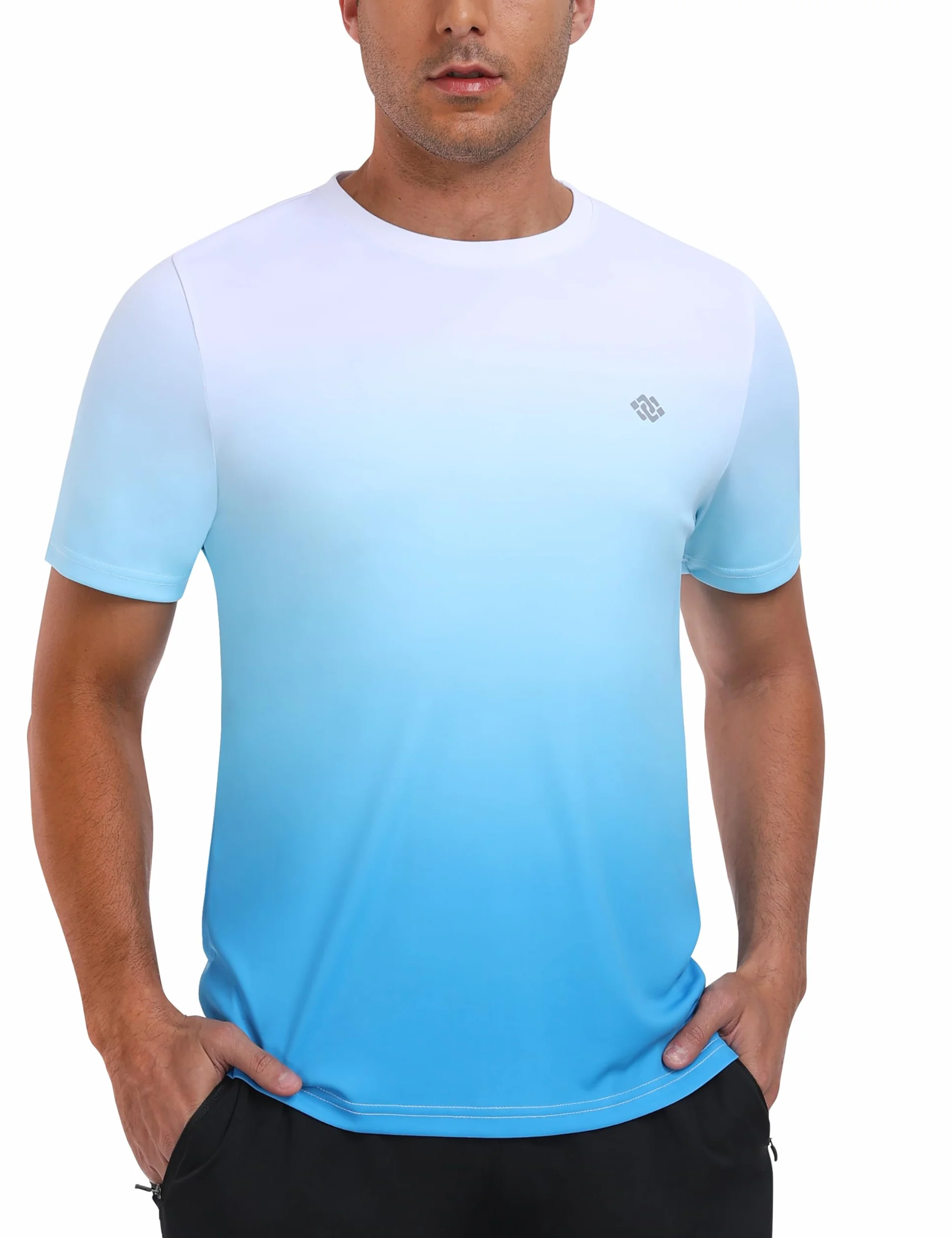 MoFiz Camiseta Anti UV Hombre Rashguard Secado Rápido Manga Corta Transpirable Surf Correr Natación